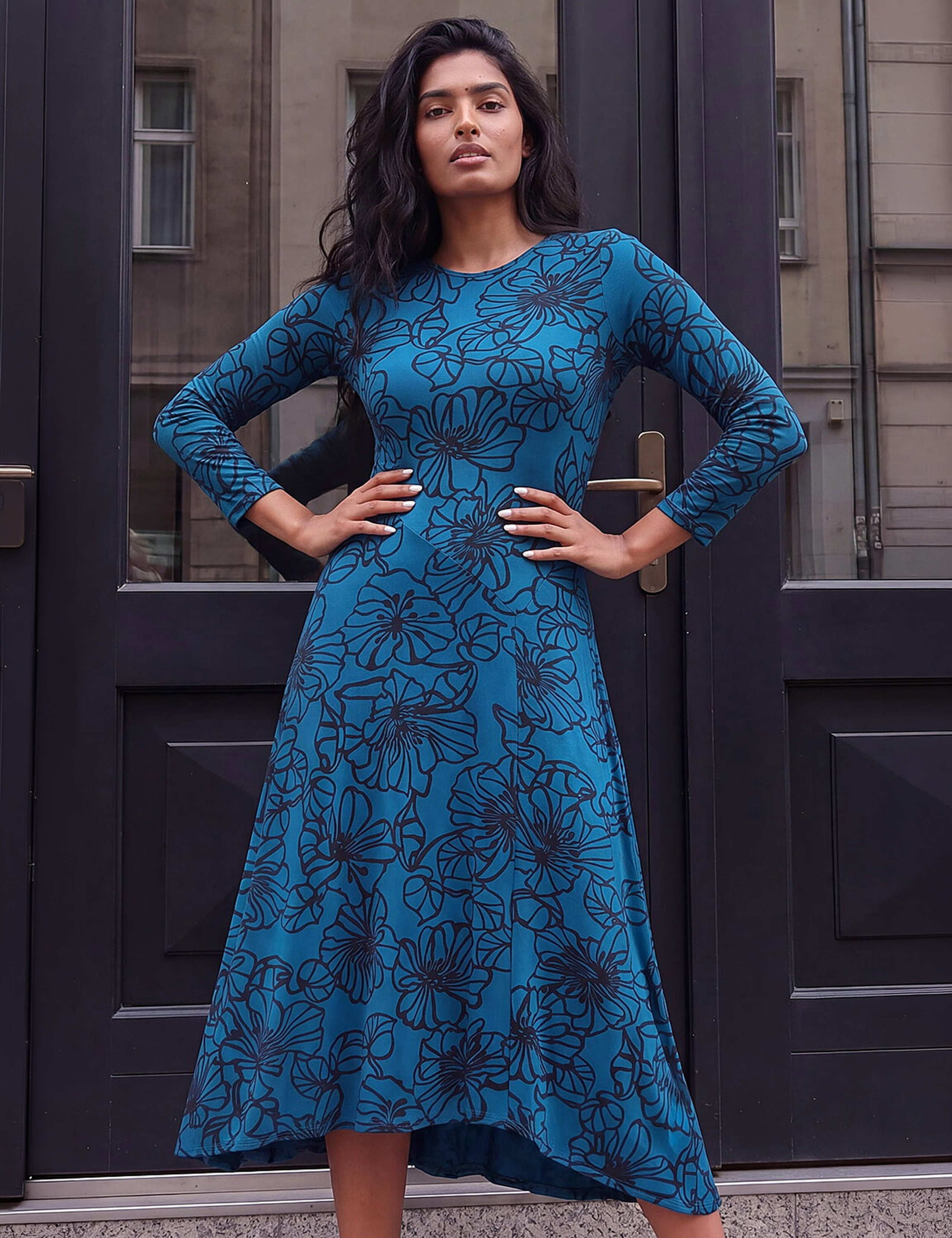 Asymmetric Hem Midi Dress 2 of 4