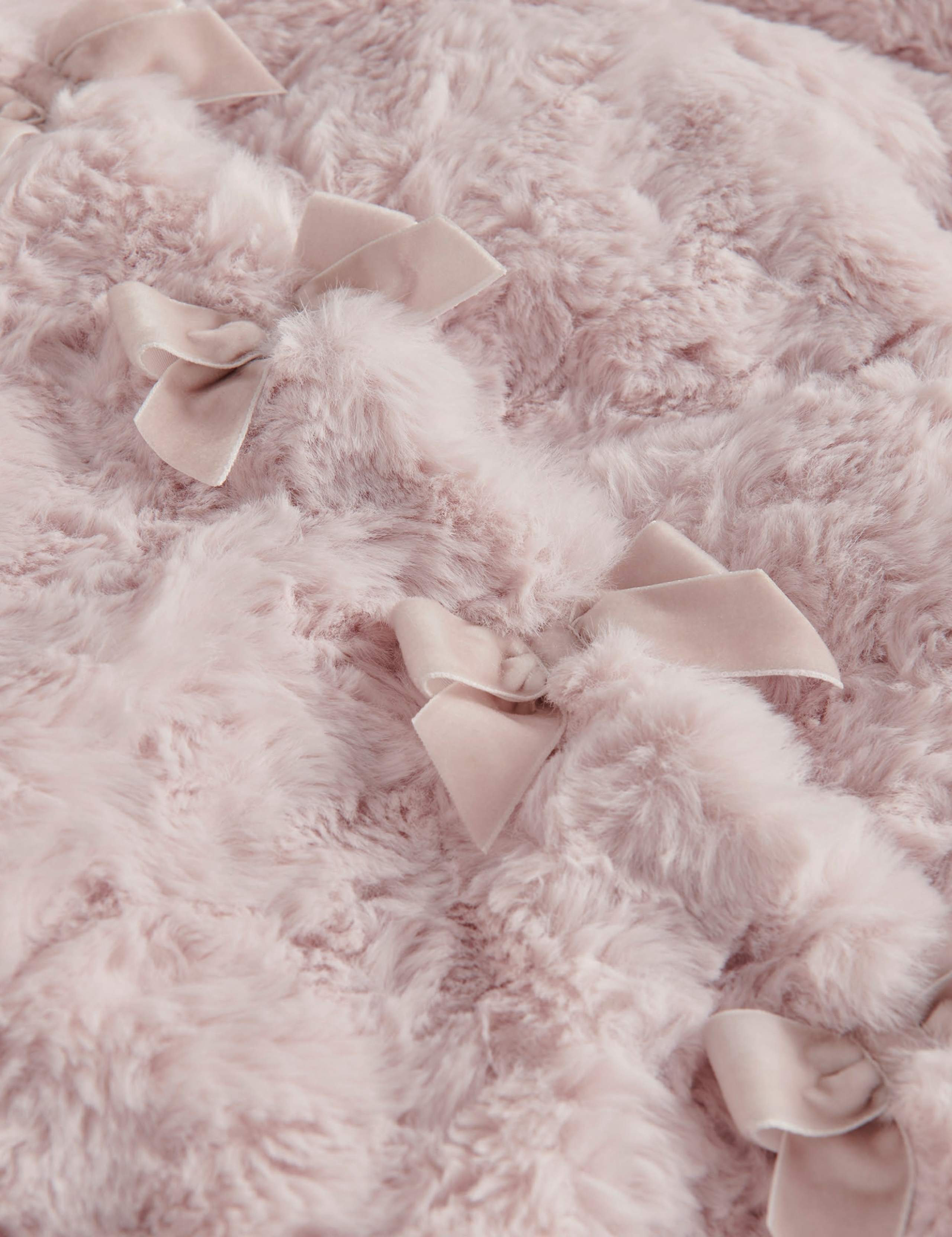 Faux Fur Bow Hooded Pramsuit 4 of 4