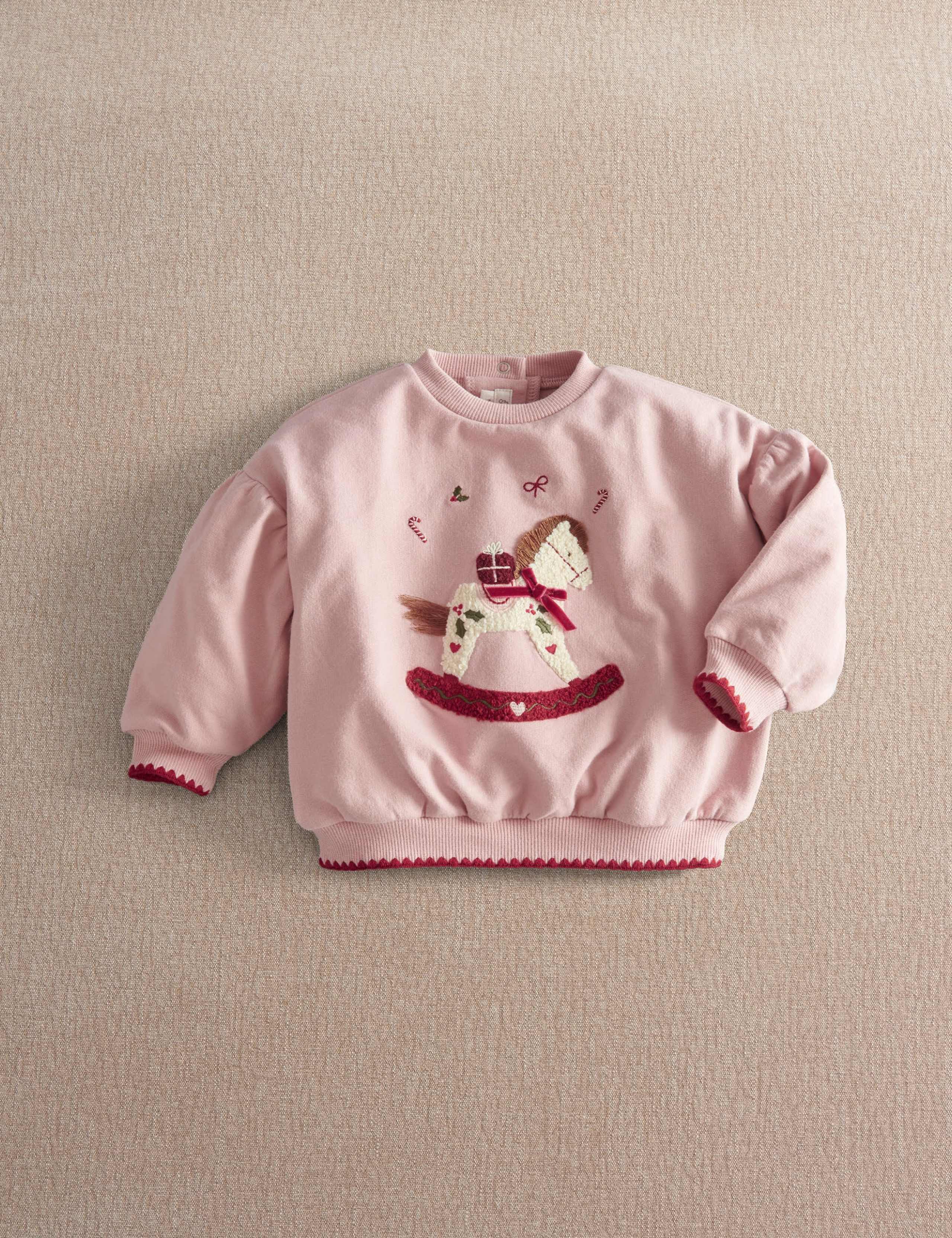 Pure Cotton Rocking Horse Christmas Sweatshirt 3 of 9