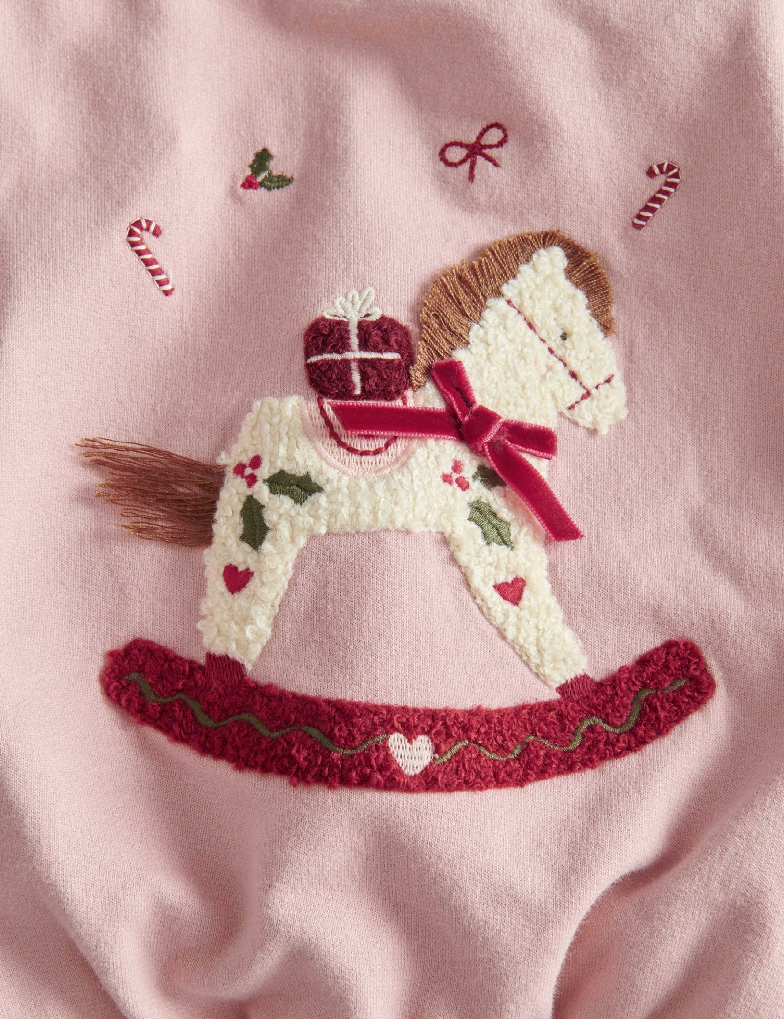 Pure Cotton Rocking Horse Christmas Sweatshirt 4 of 9