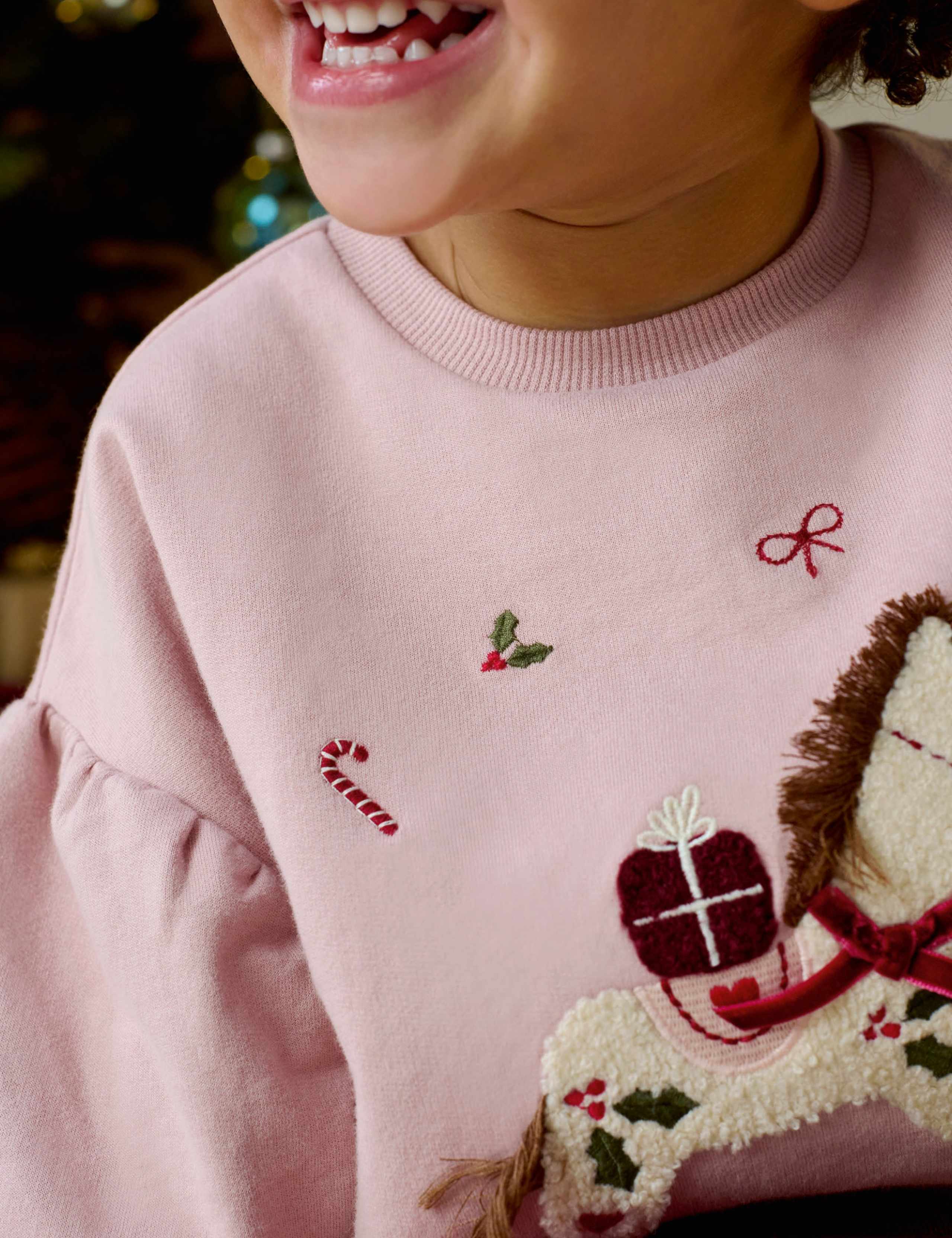 Pure Cotton Rocking Horse Christmas Sweatshirt 6 of 9