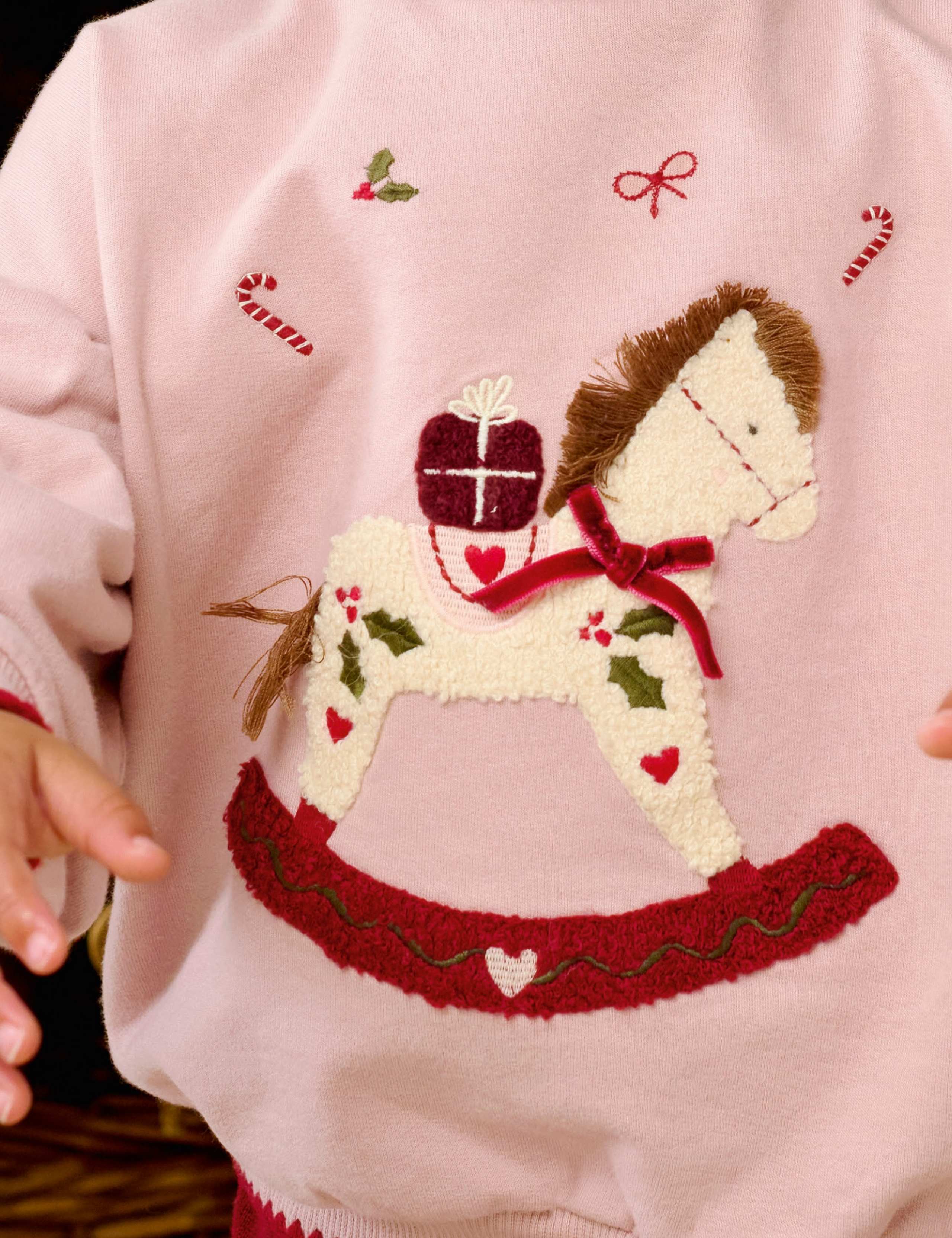 Pure Cotton Rocking Horse Christmas Sweatshirt 7 of 9