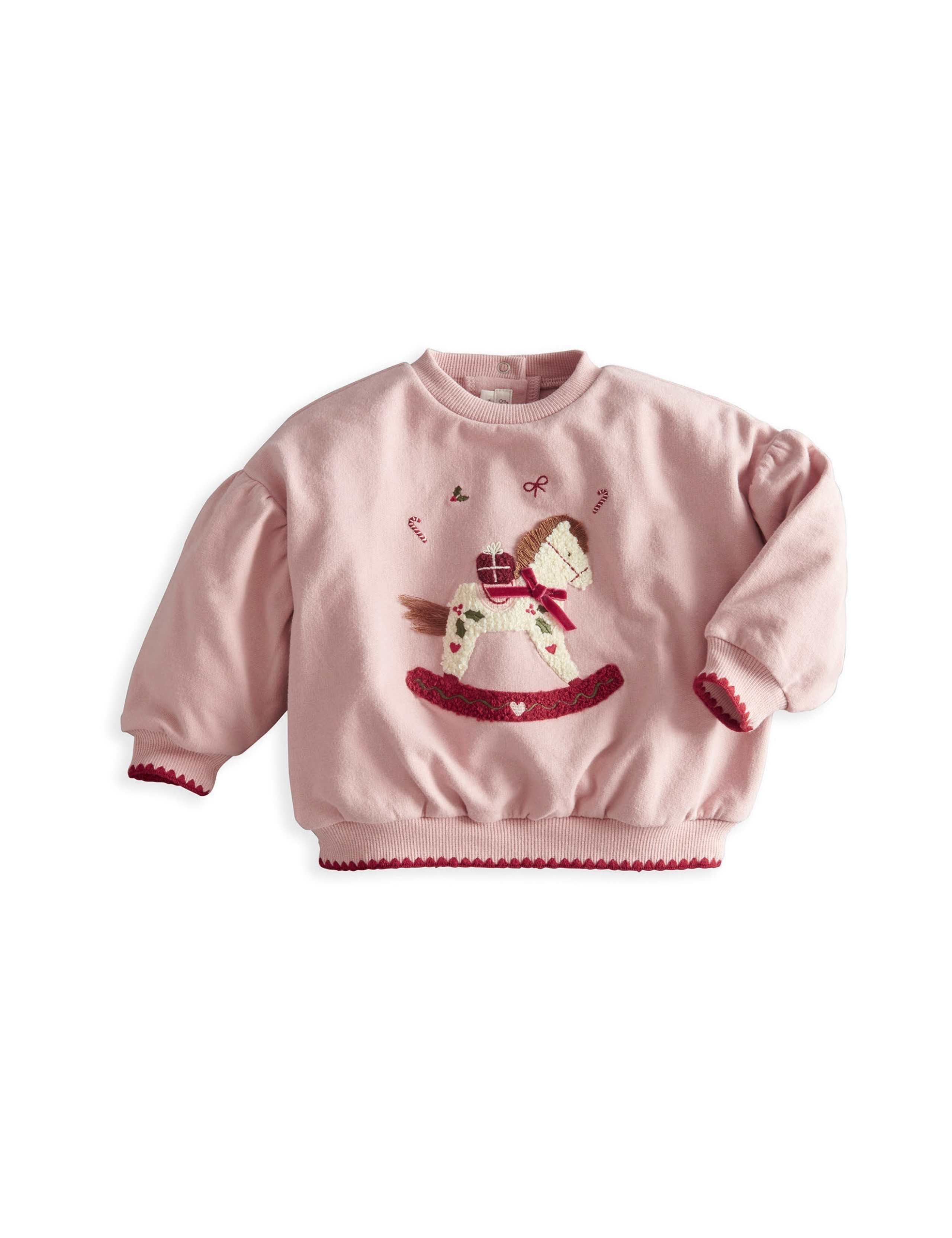 Pure Cotton Rocking Horse Christmas Sweatshirt 2 of 9