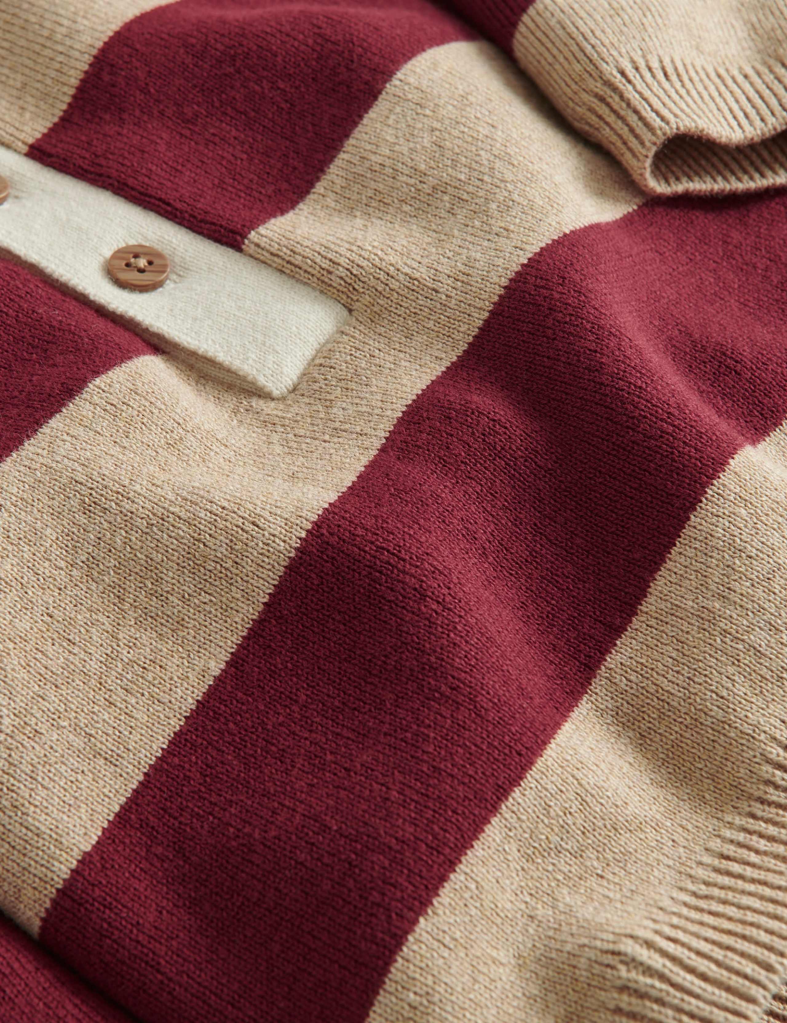 Pure Cotton Striped Knitted Rugby Shirt 4 of 4