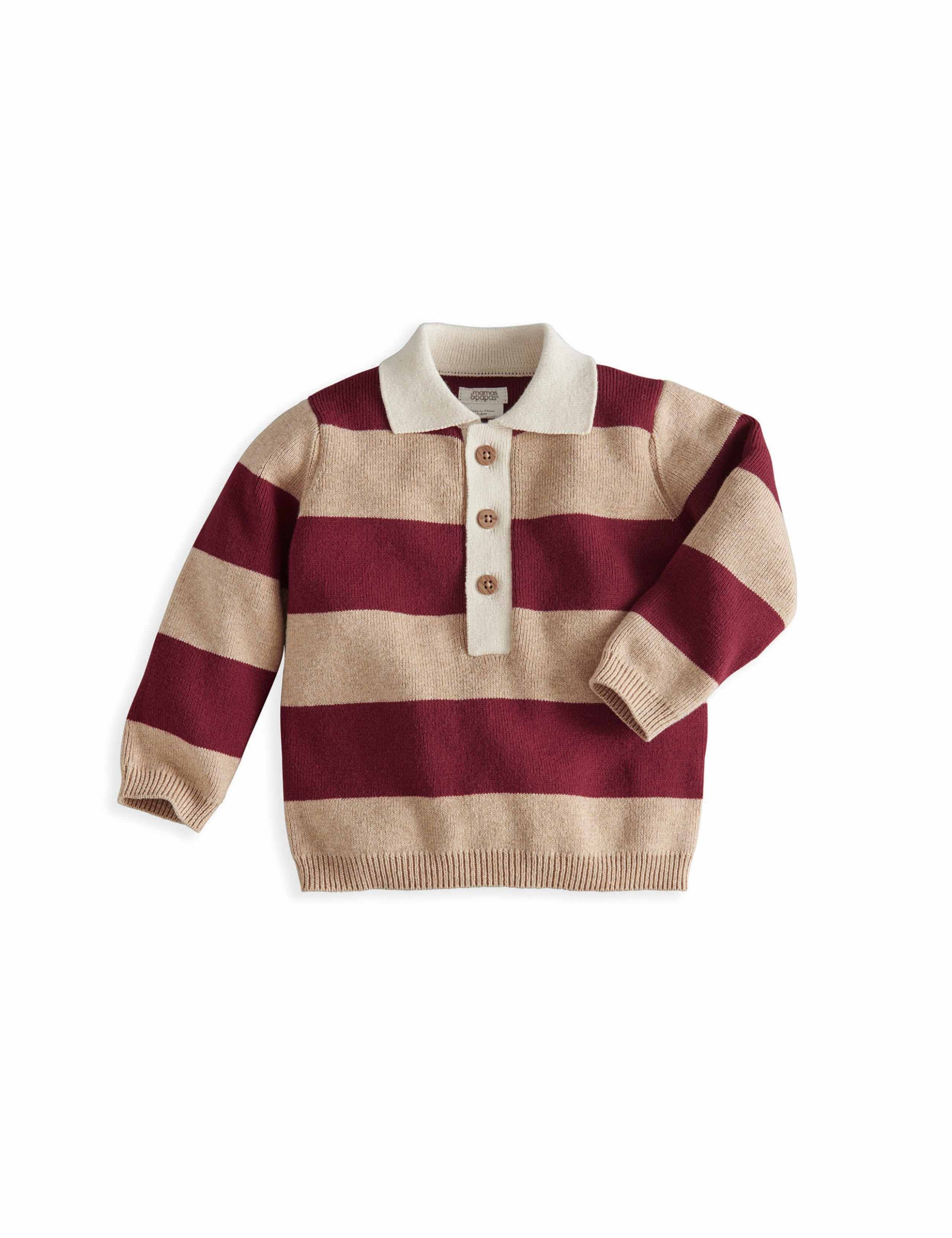 Pure Cotton Striped Knitted Rugby Shirt 2 of 4