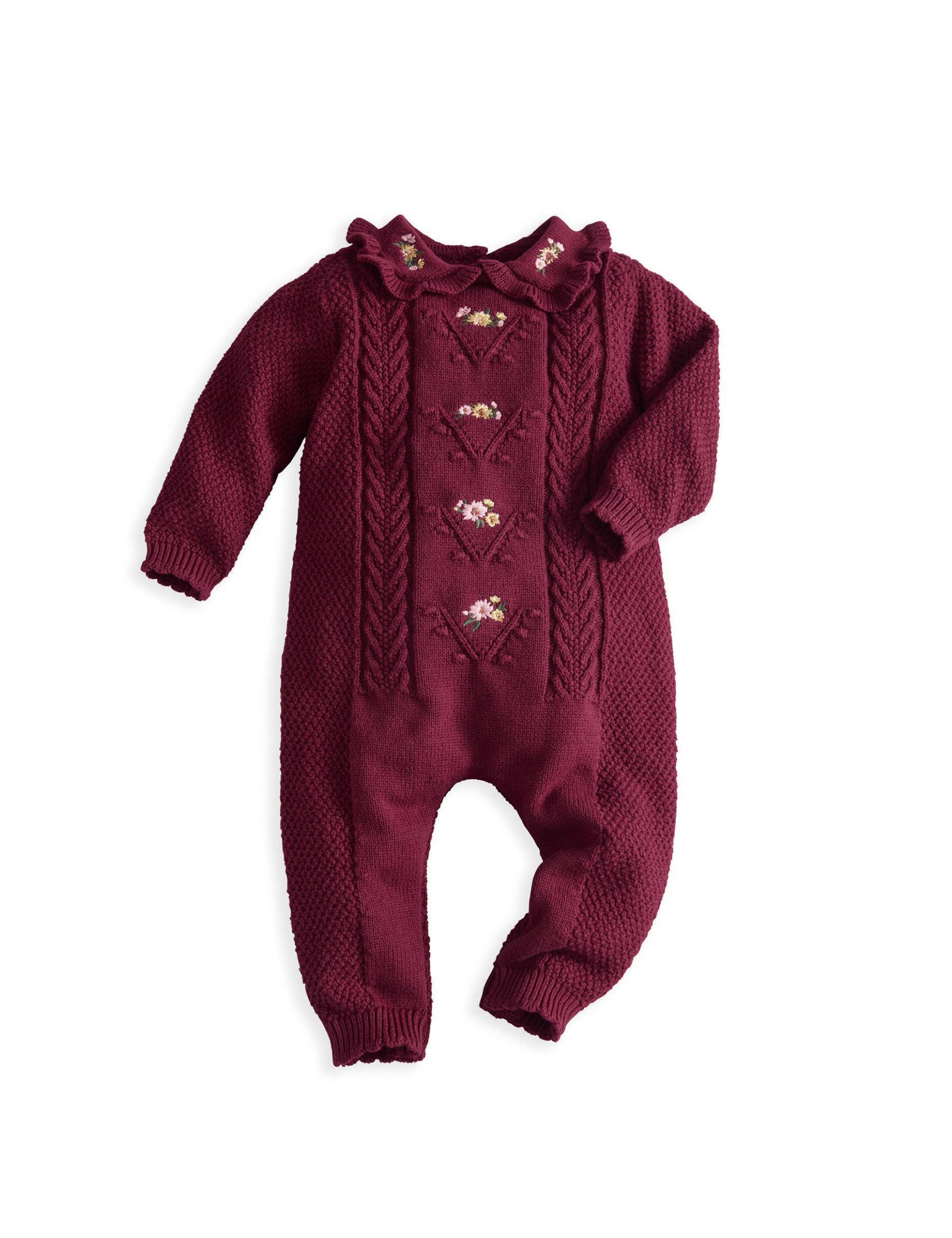 Pure Cotton Flower Embroidered Knitted Romper 2 of 6