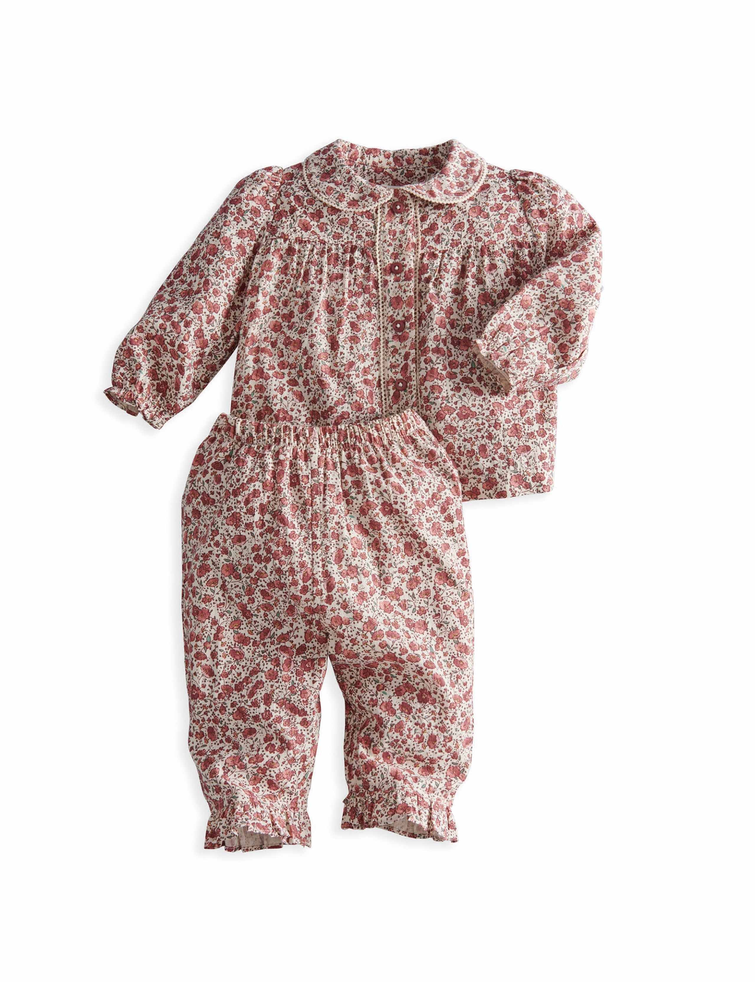 Pure Cotton Floral Pyjama Set 2 of 4