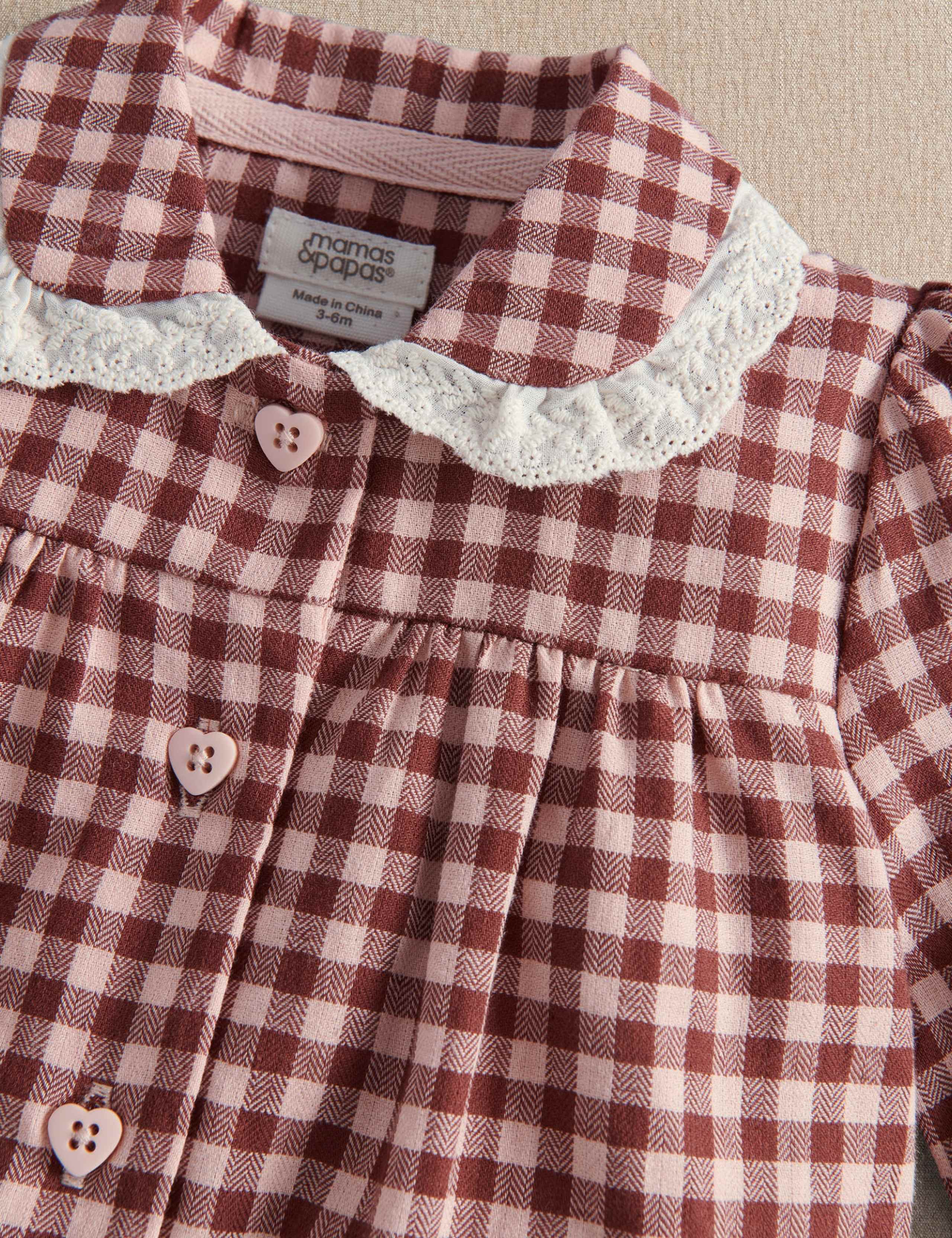 Pure Cotton Checked Pyjama Set 3 of 4