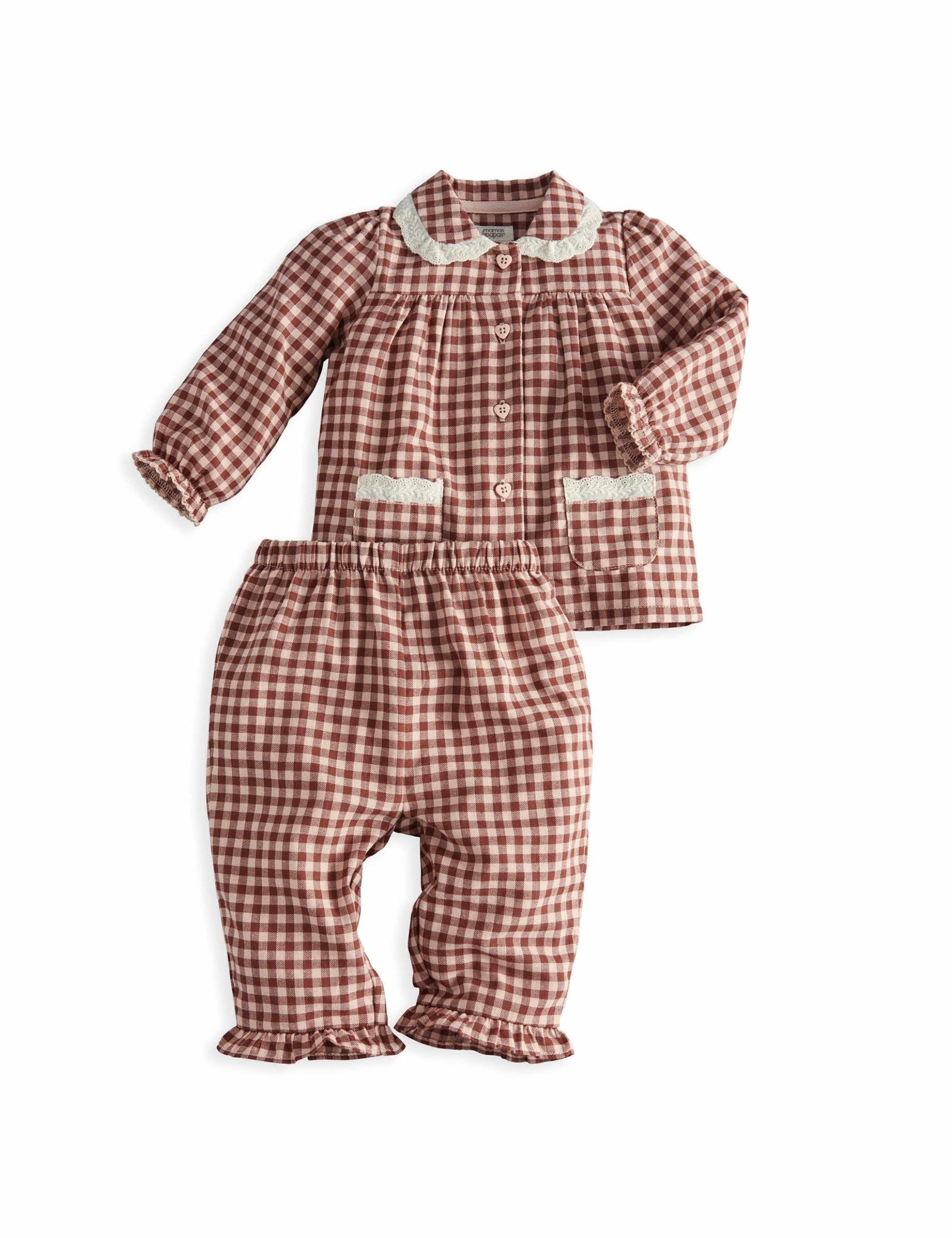 Pure Cotton Checked Pyjama Set 2 of 4