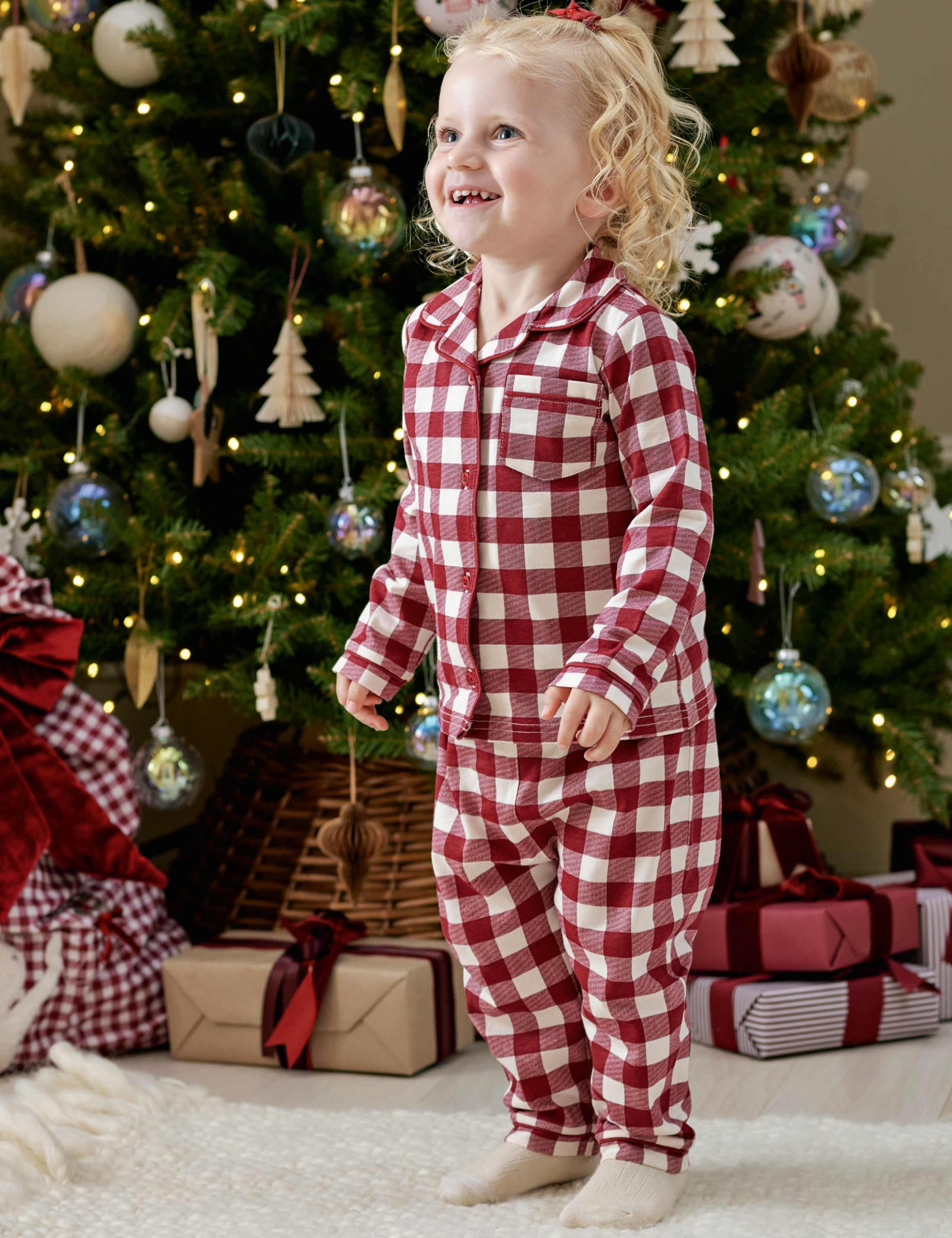 Pure Cotton Gingham Check Pyjama Set (0-3 Yrs) 1 of 9
