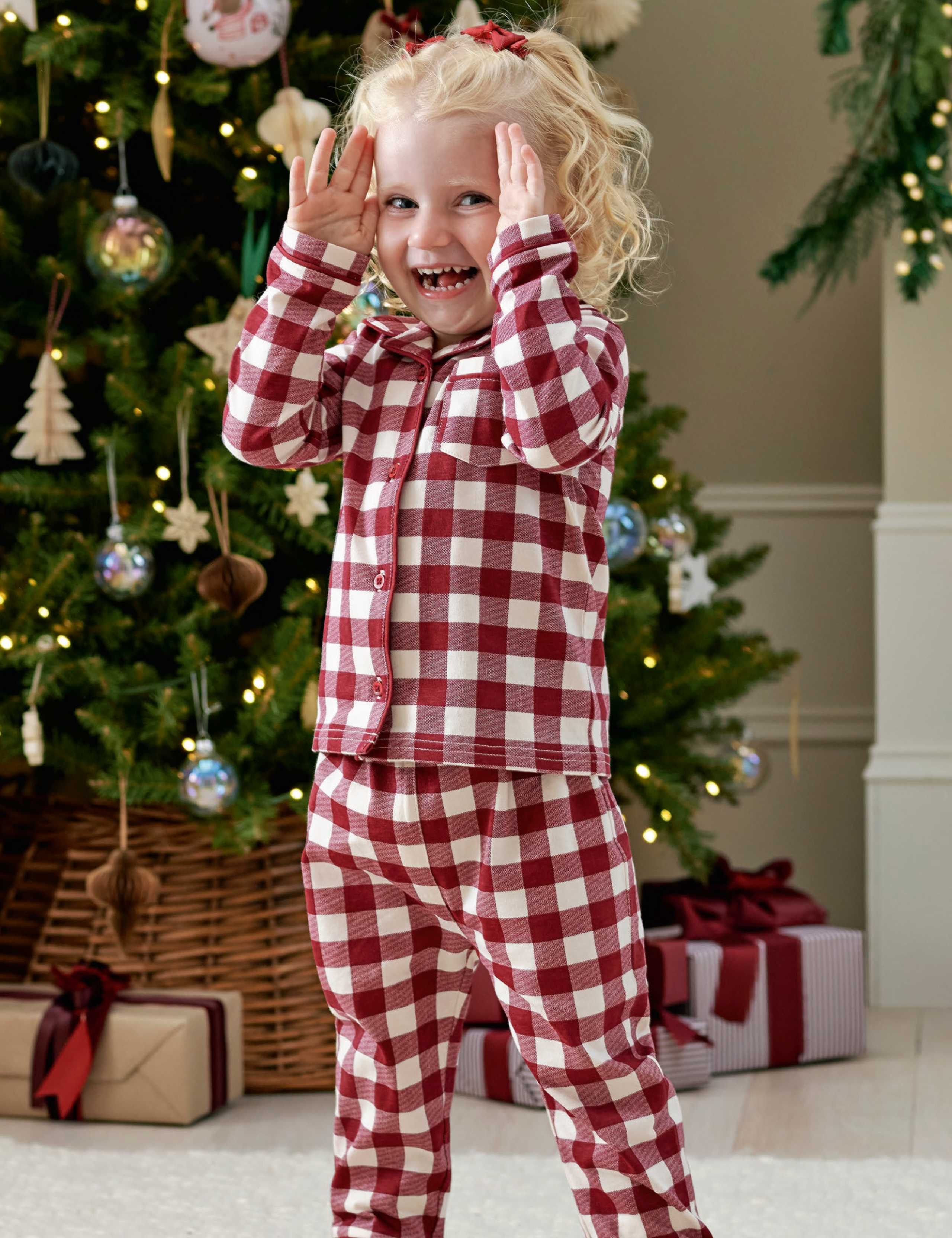 Pure Cotton Gingham Check Pyjama Set (0-3 Yrs) 4 of 9