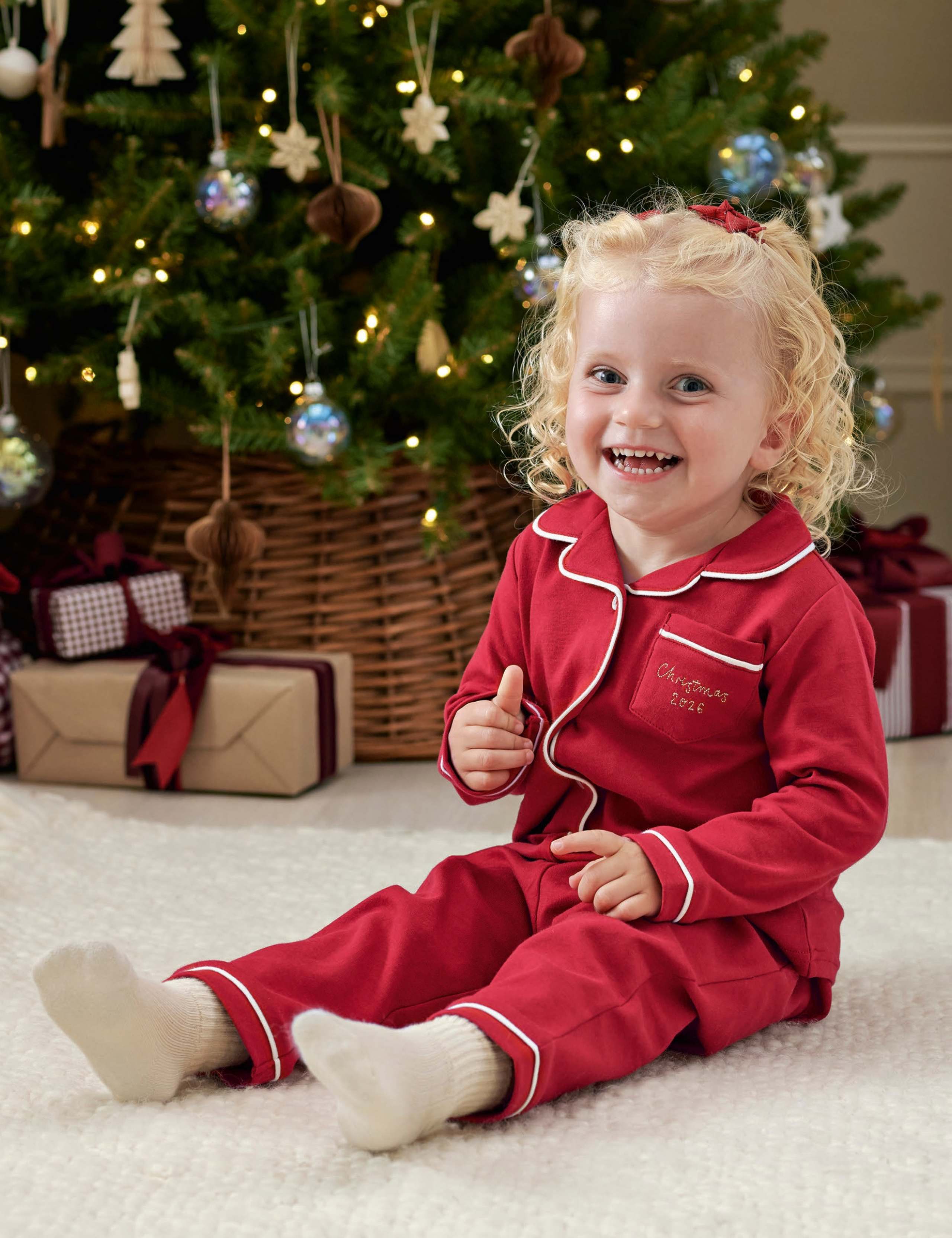 Pure Cotton Christmas Pyjama Set 1 of 7