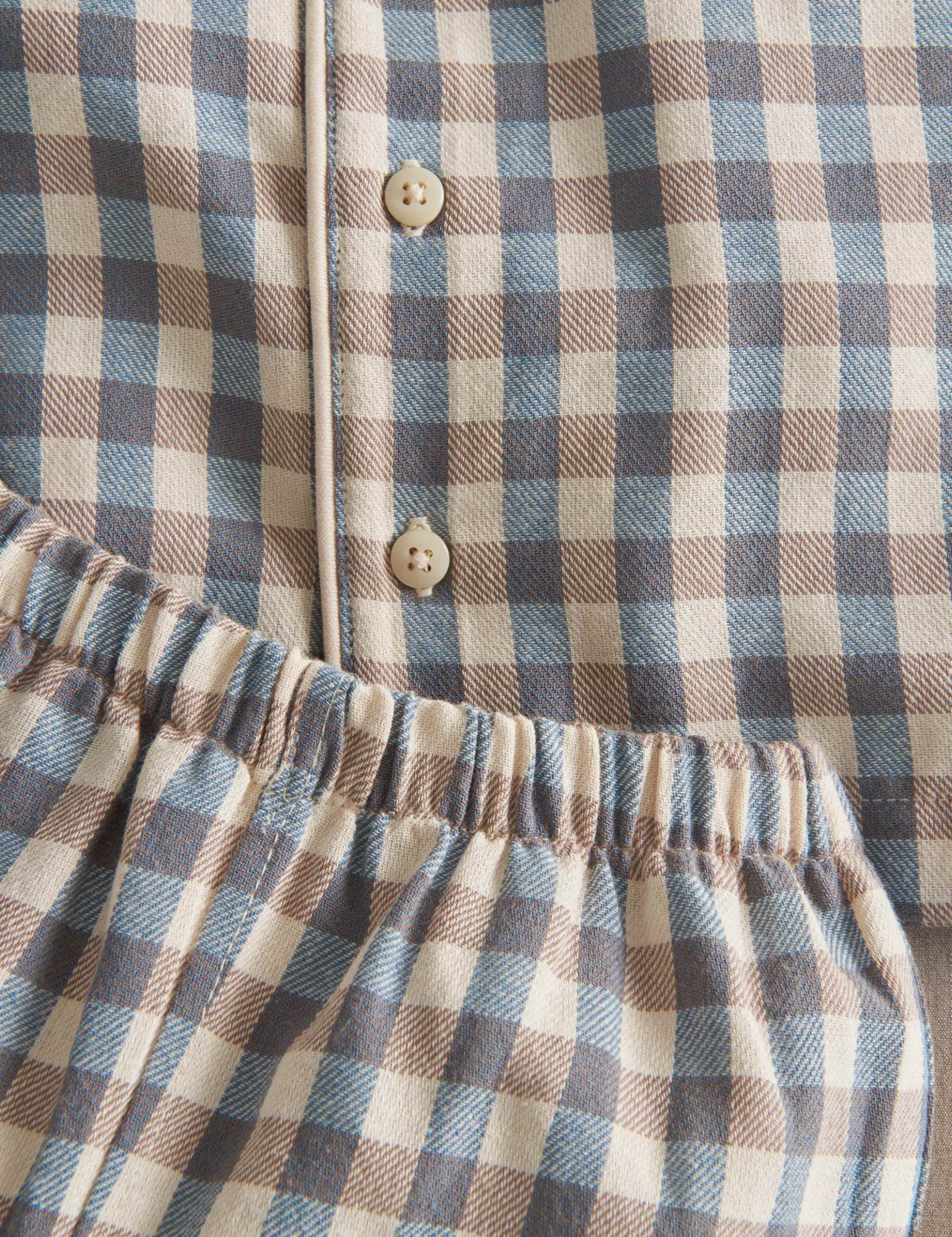 Pure Cotton Checked Bear Pyjama Set 4 of 4
