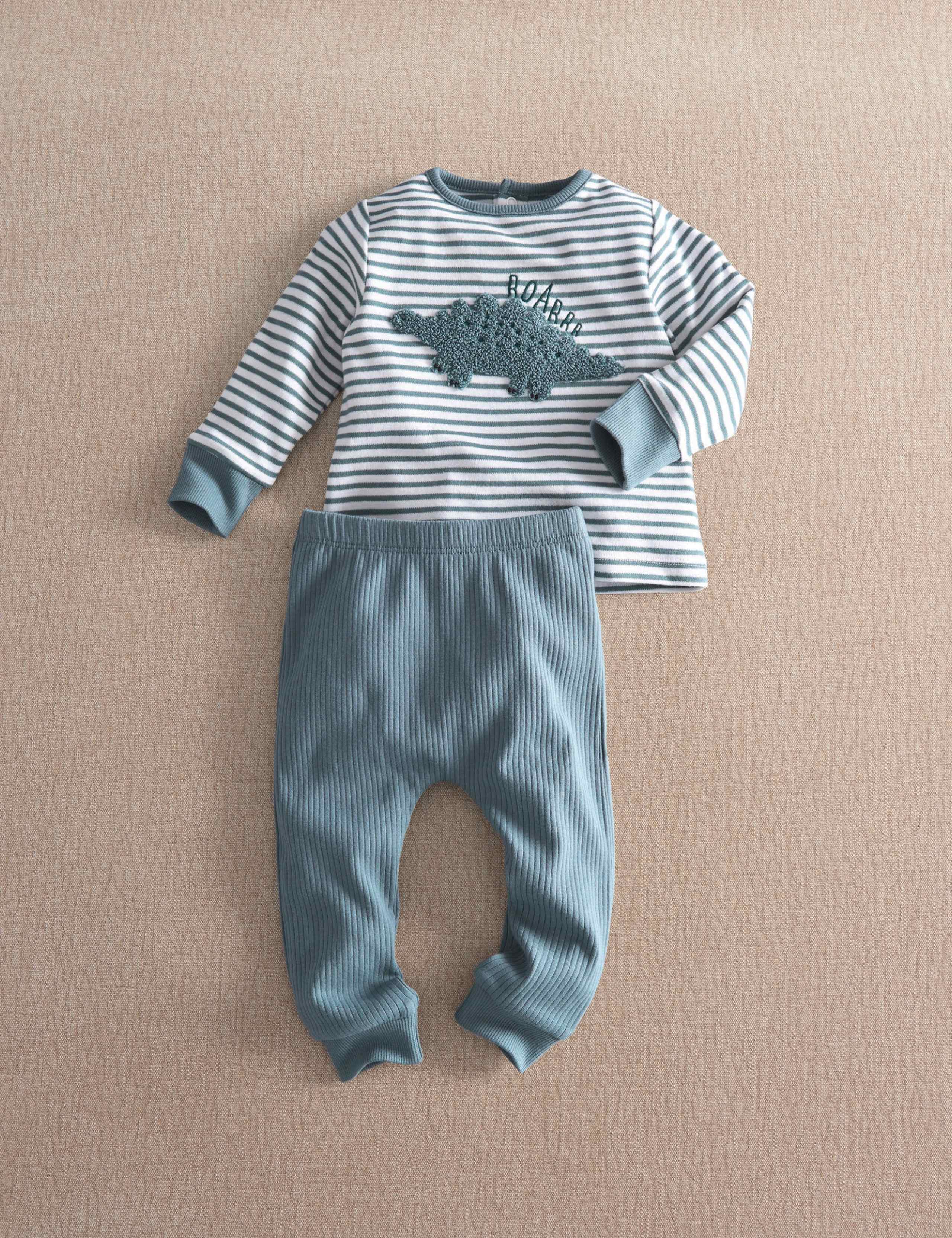 Cotton Rich Dinosaur Striped Pyjama Set 1 of 4