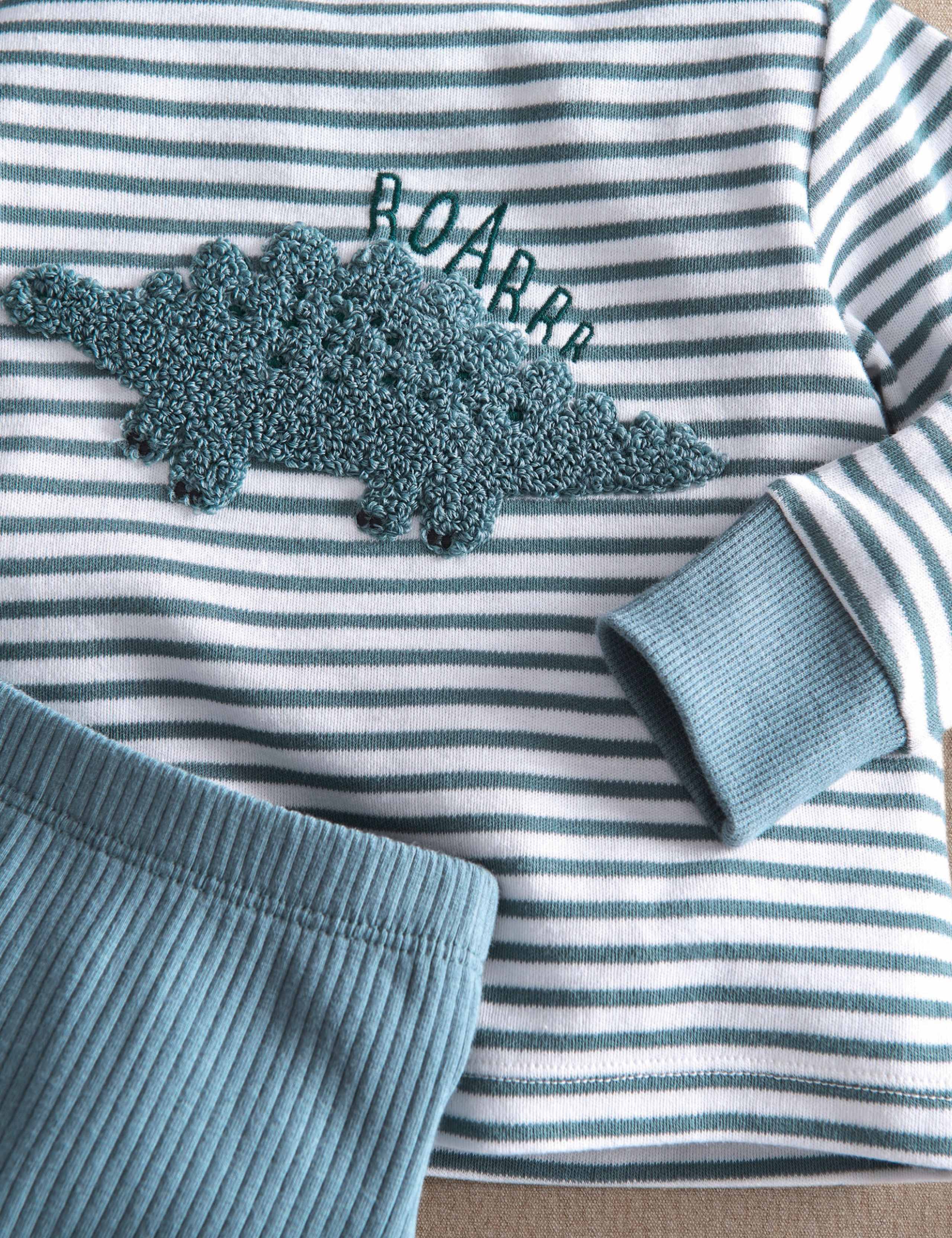 Cotton Rich Dinosaur Striped Pyjama Set 4 of 4