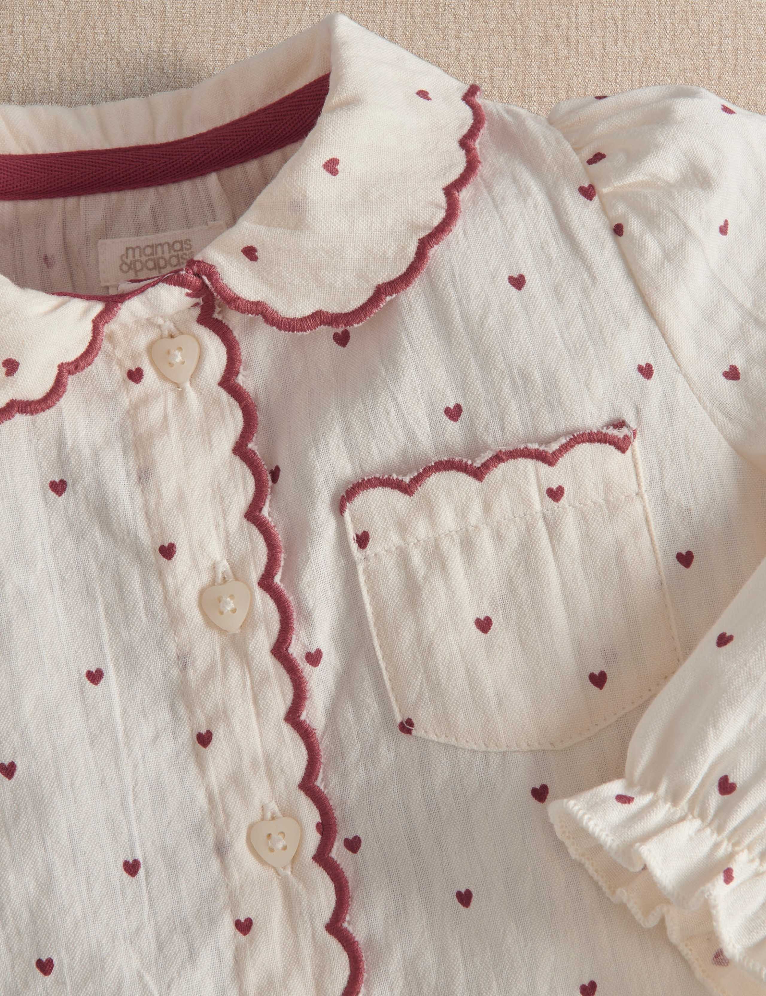 Pure Cotton Heart Pyjama Set 3 of 4
