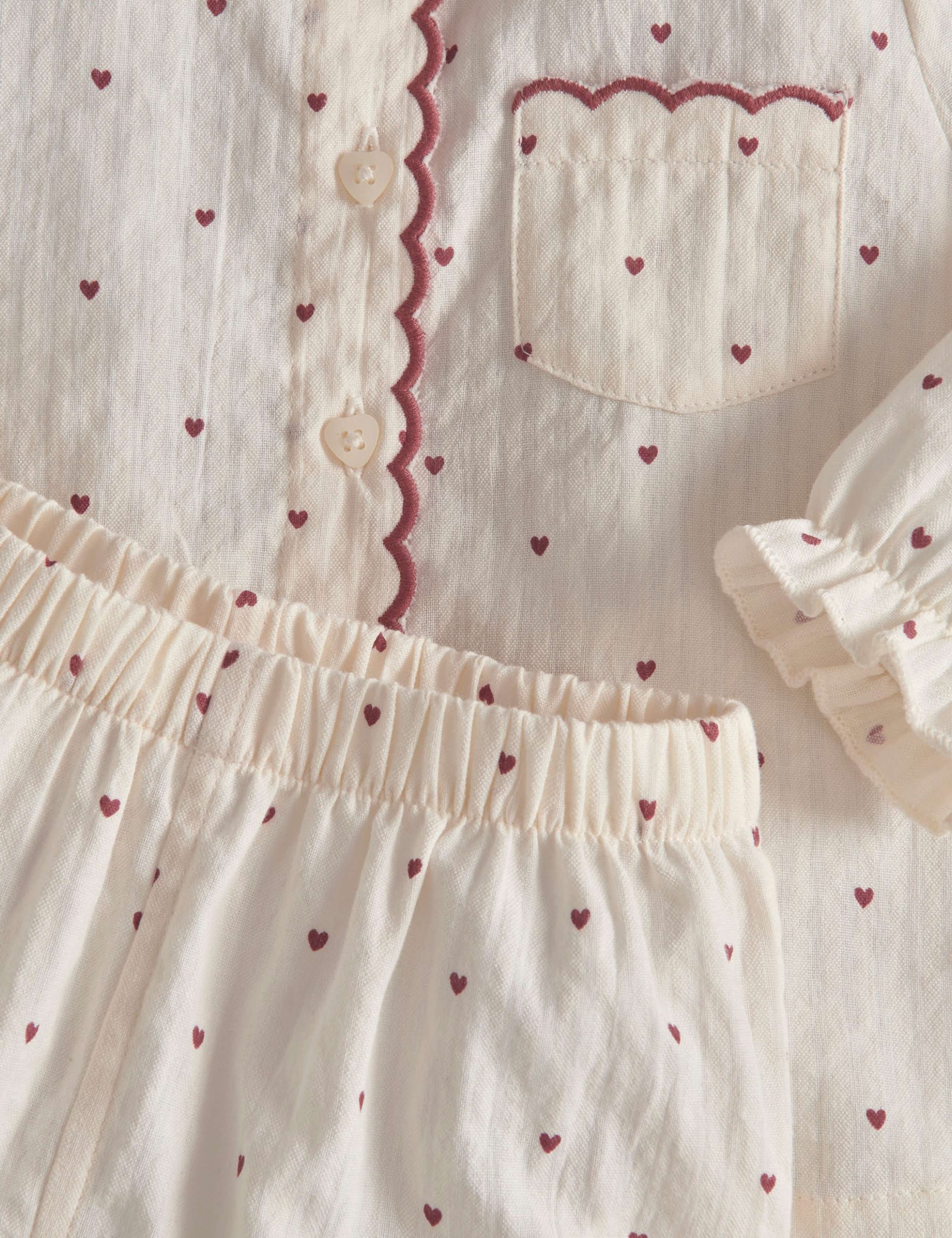 Pure Cotton Heart Pyjama Set 4 of 4