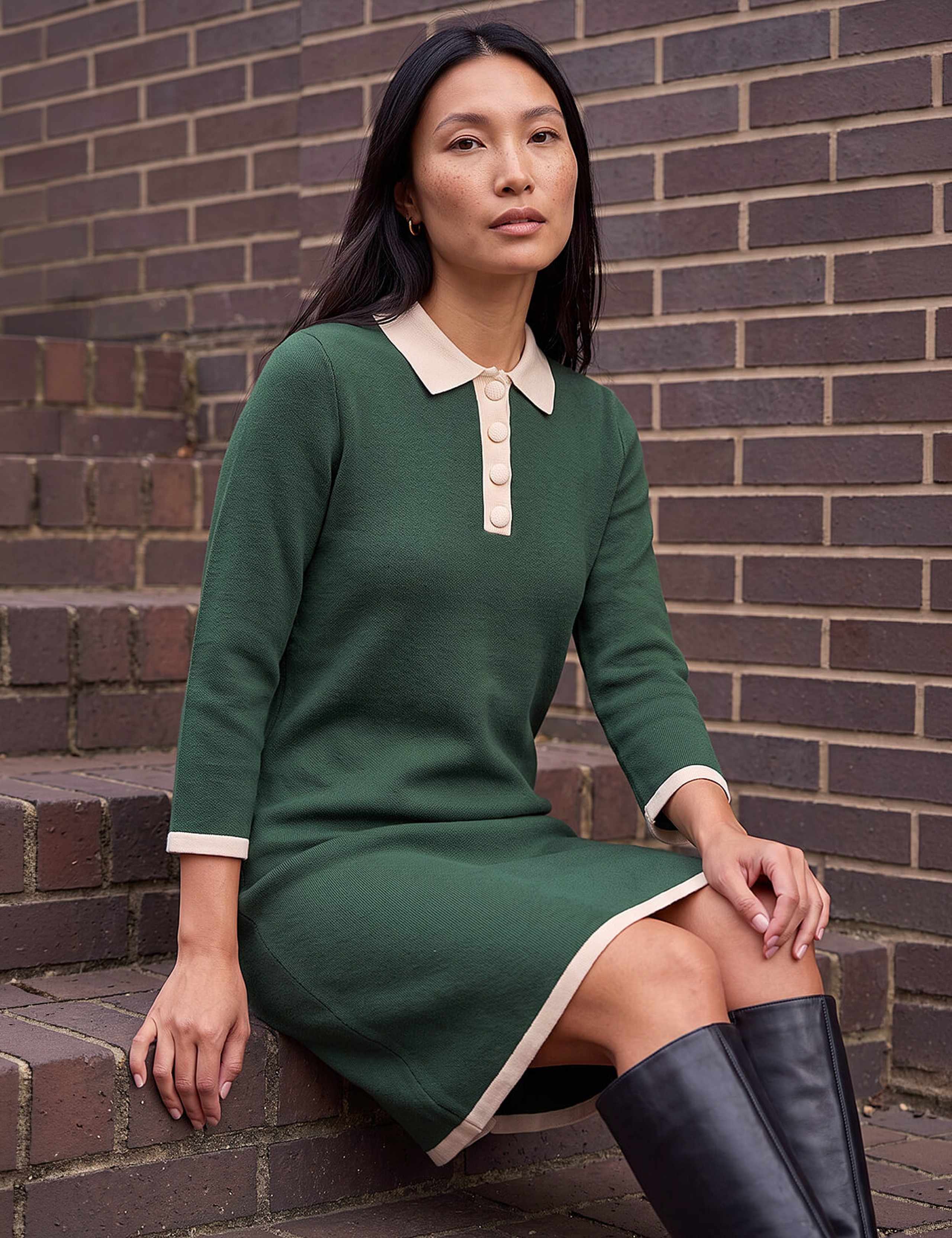 Button Detail Knitted Dress 1 of 4