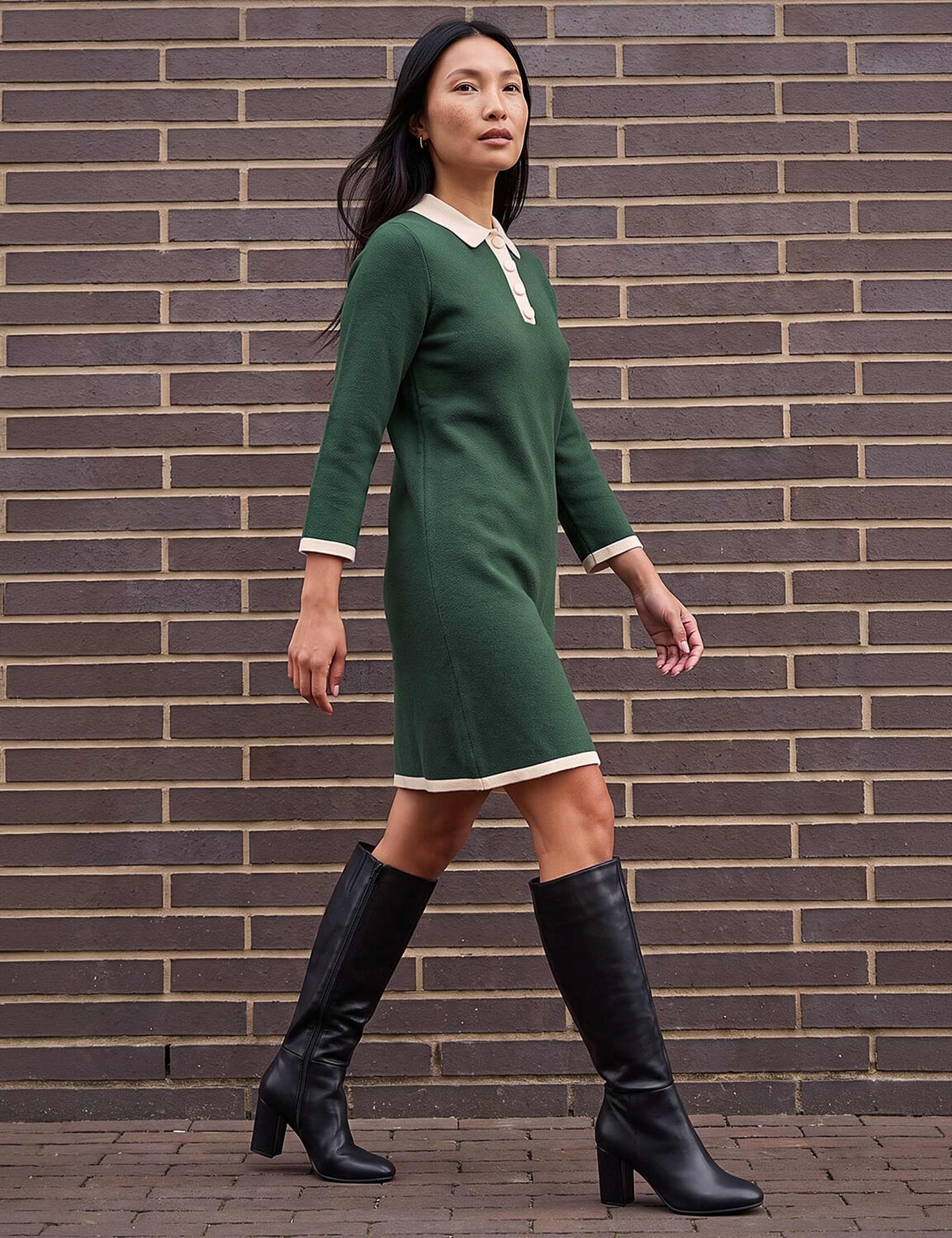 Button Detail Knitted Dress 3 of 4