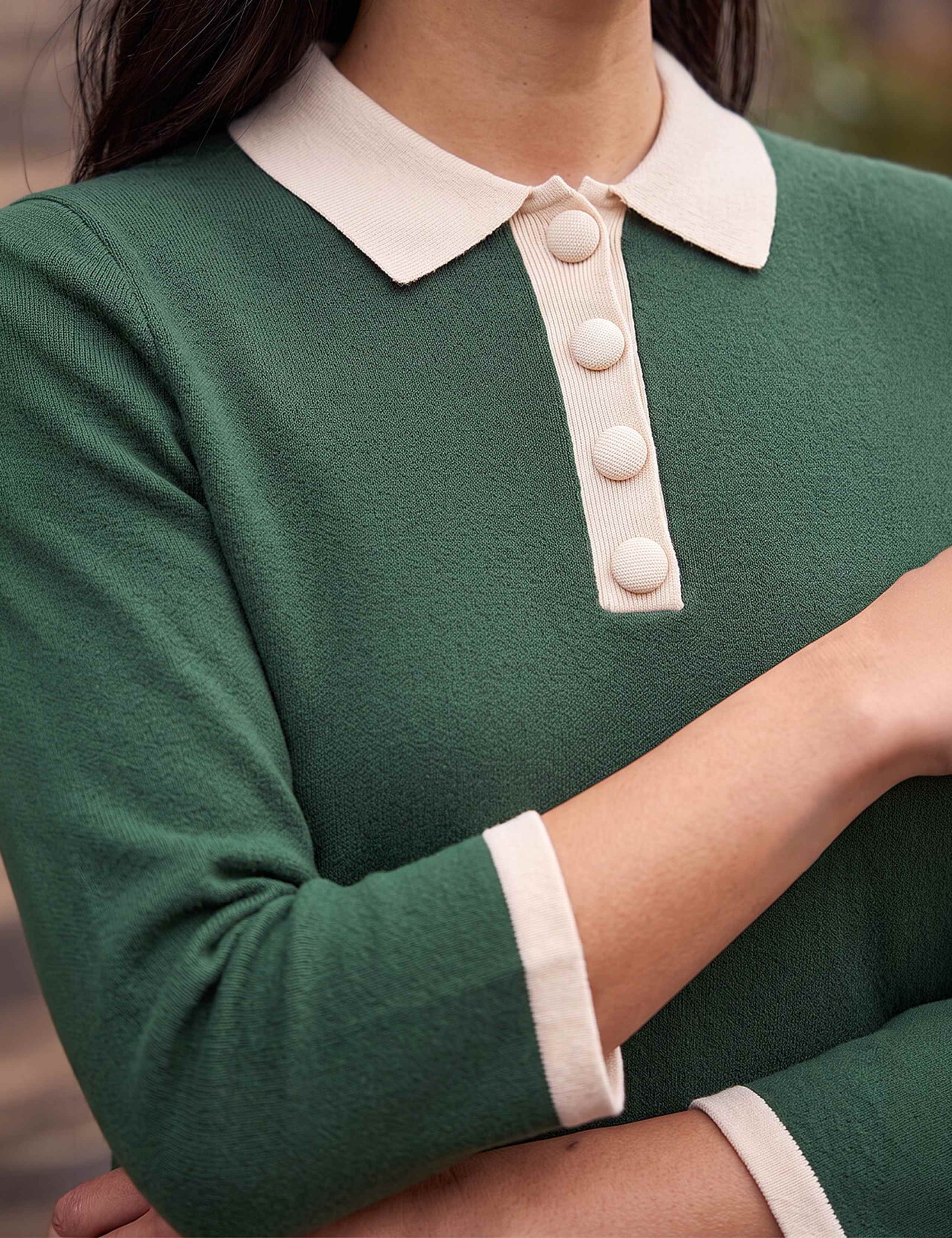 Button Detail Knitted Dress 4 of 4