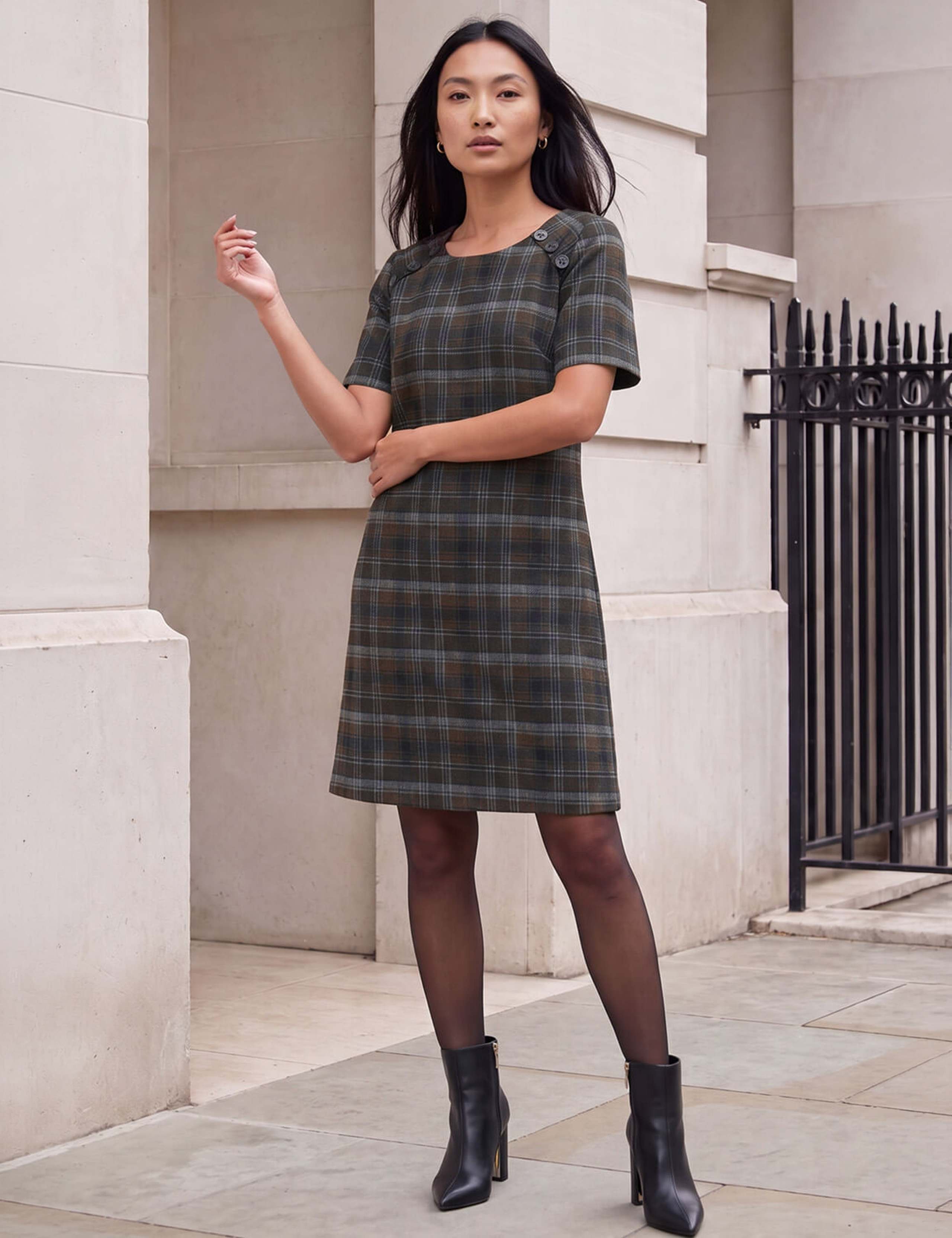 Check Button Detail Dress 1 of 4