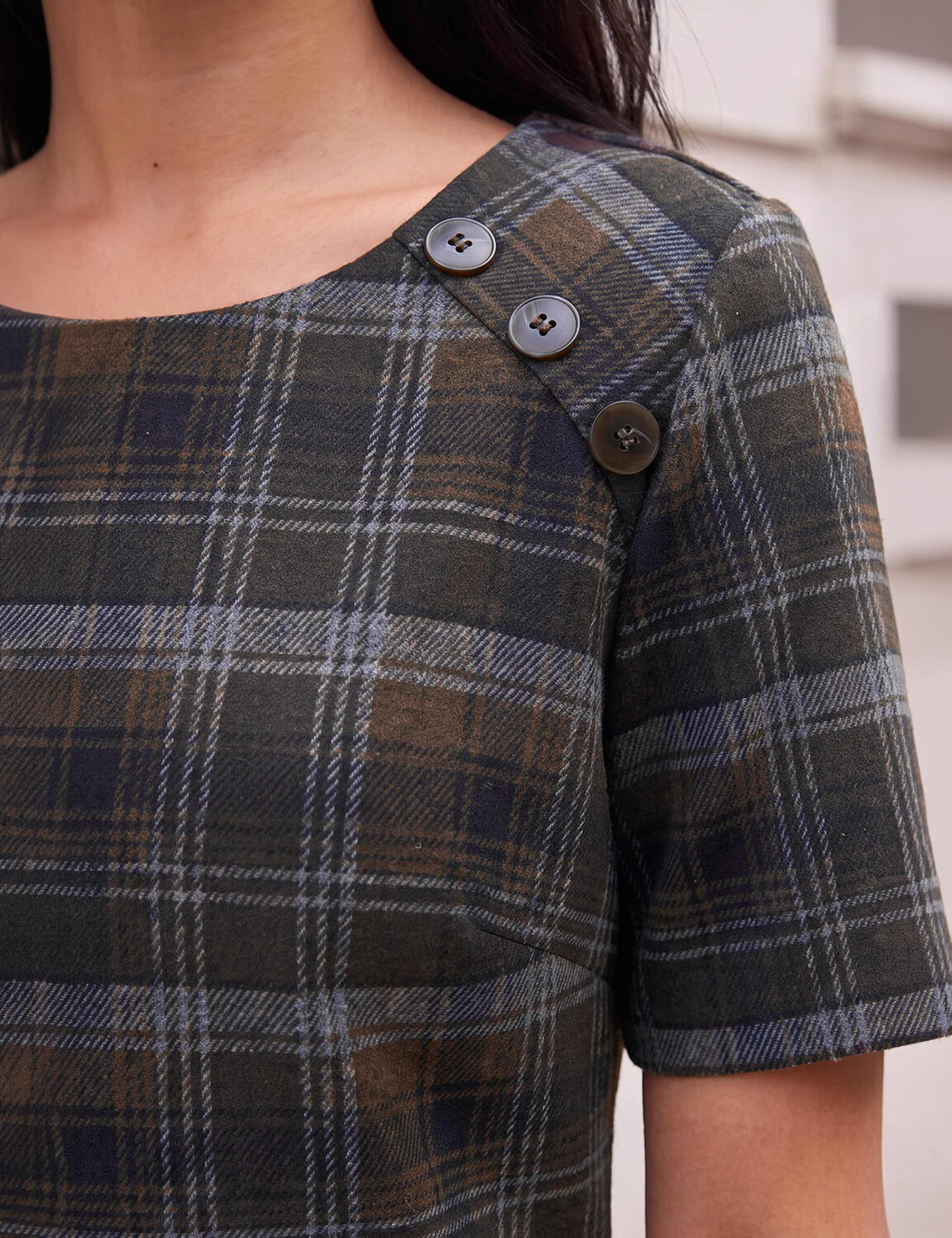 Check Button Detail Dress 4 of 4