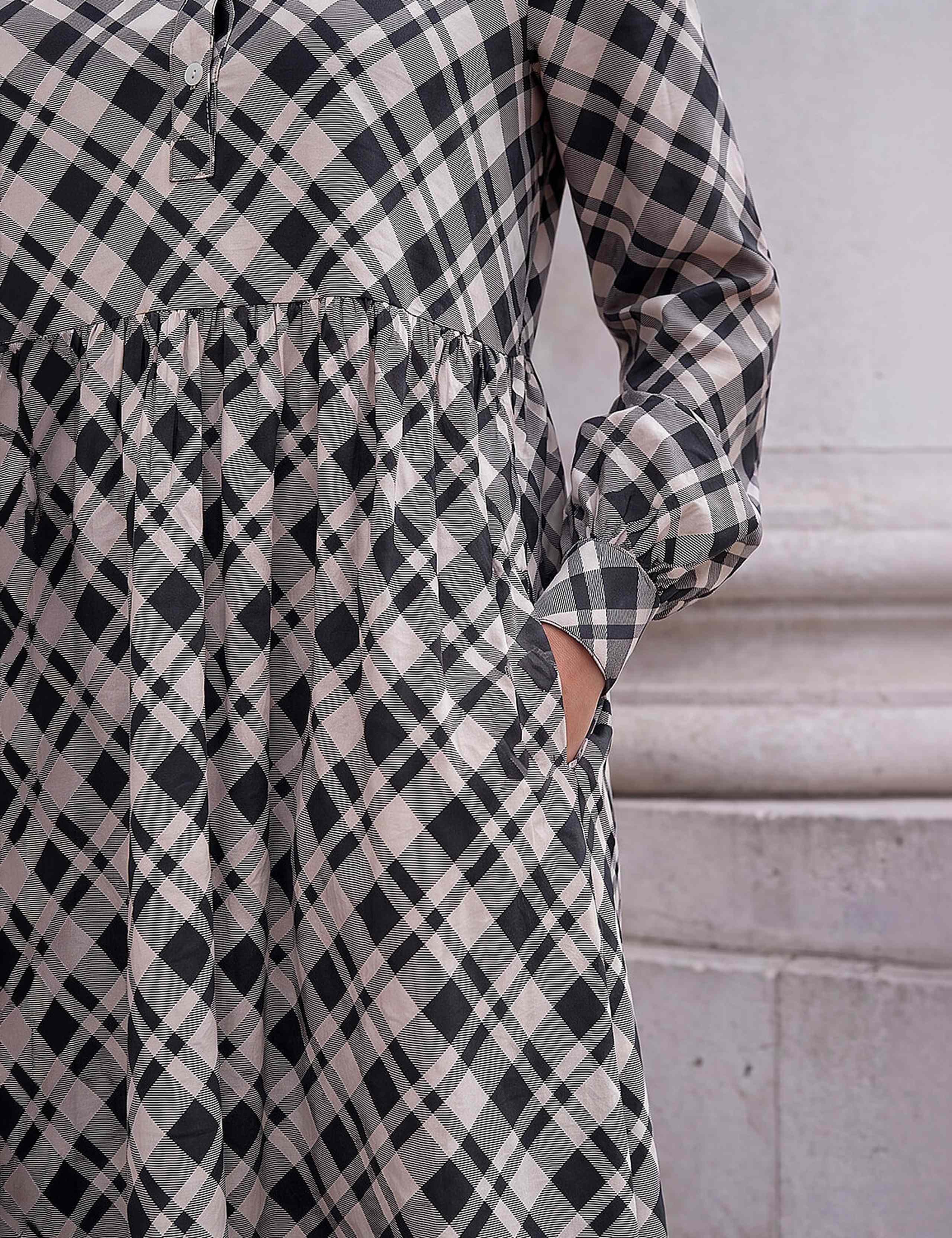 Checked Midi Shirt Dress 4 of 4