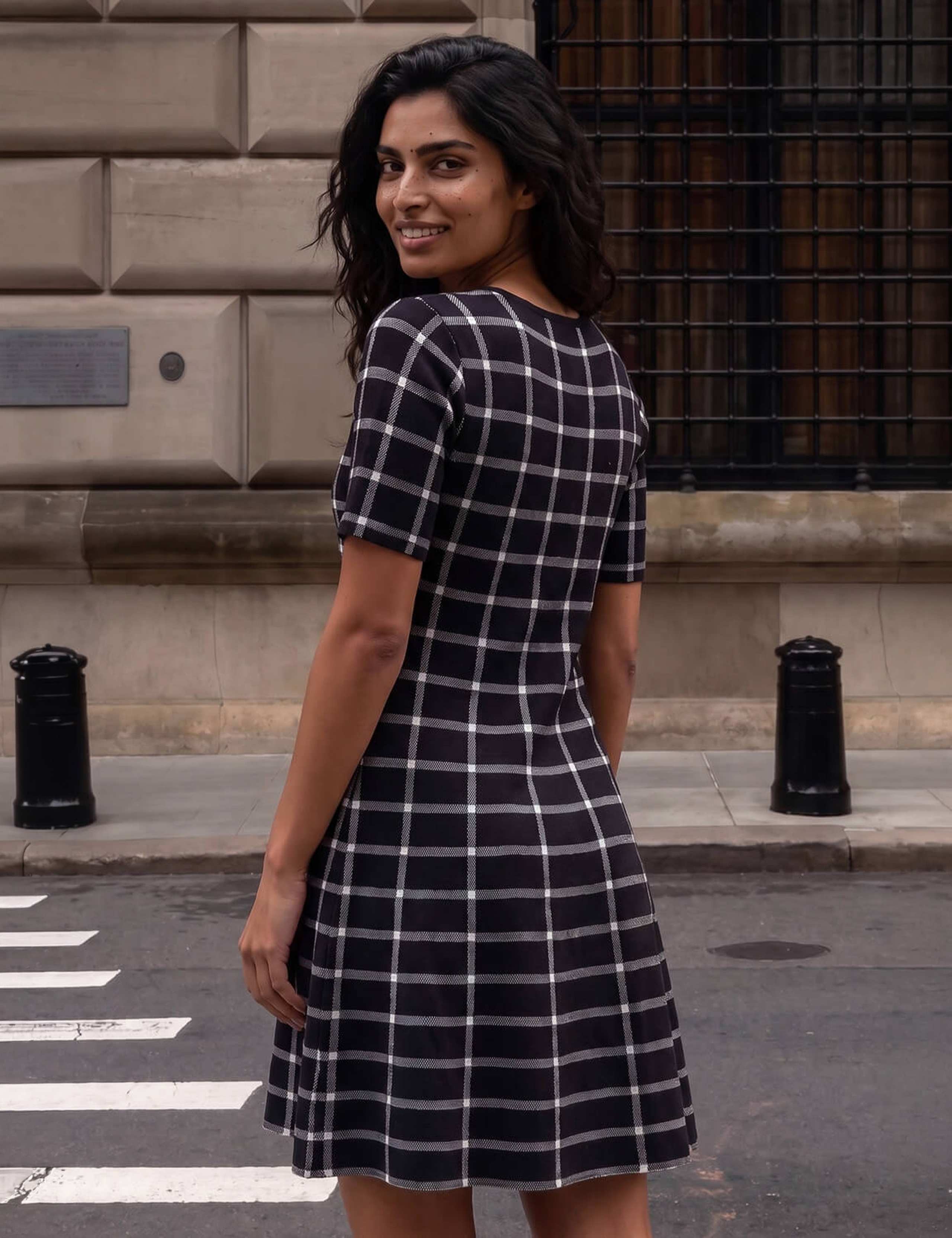 Checked Knee Length Dress 4 of 4