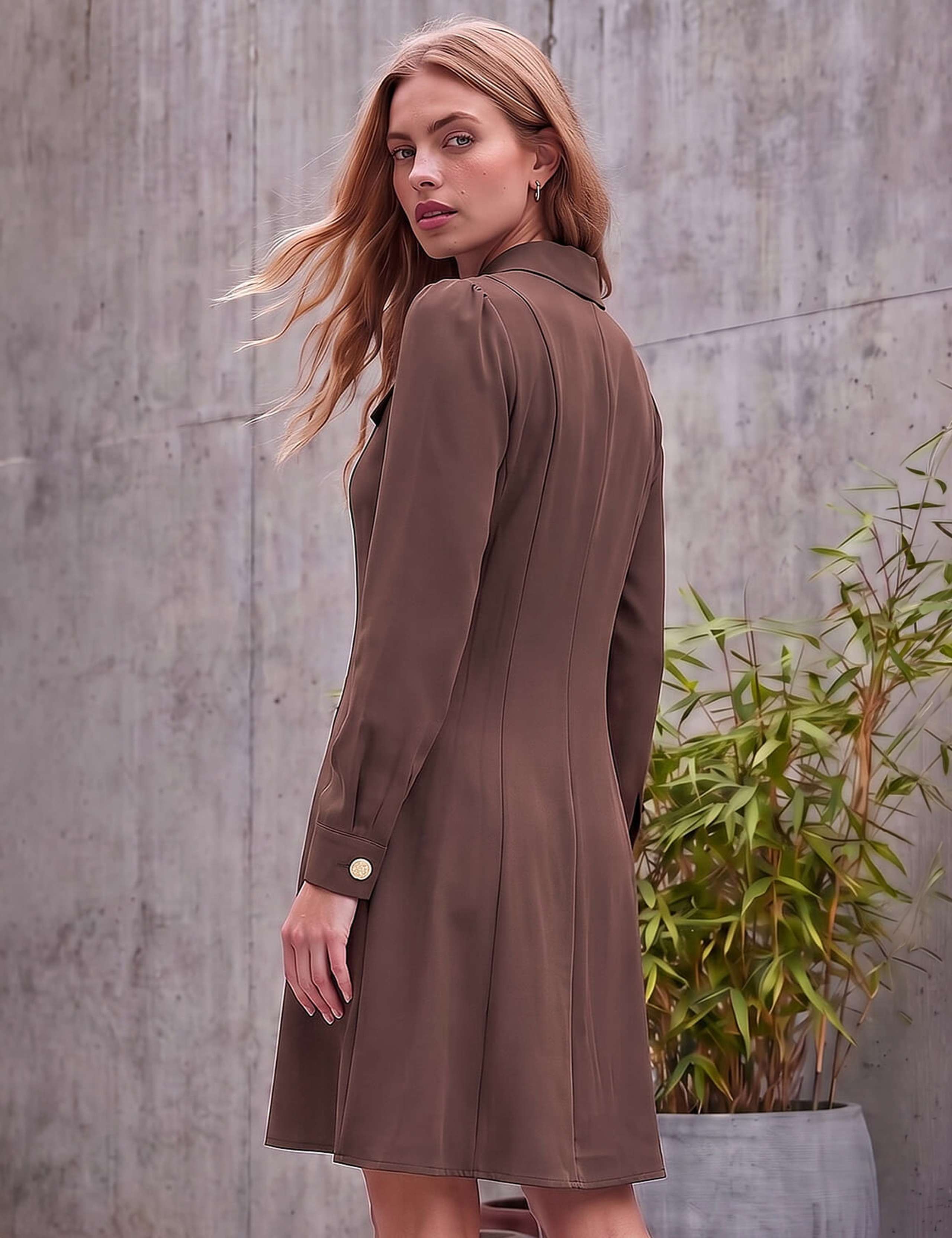 Collared Button Through Knee Length Shirt Dress 3 of 4