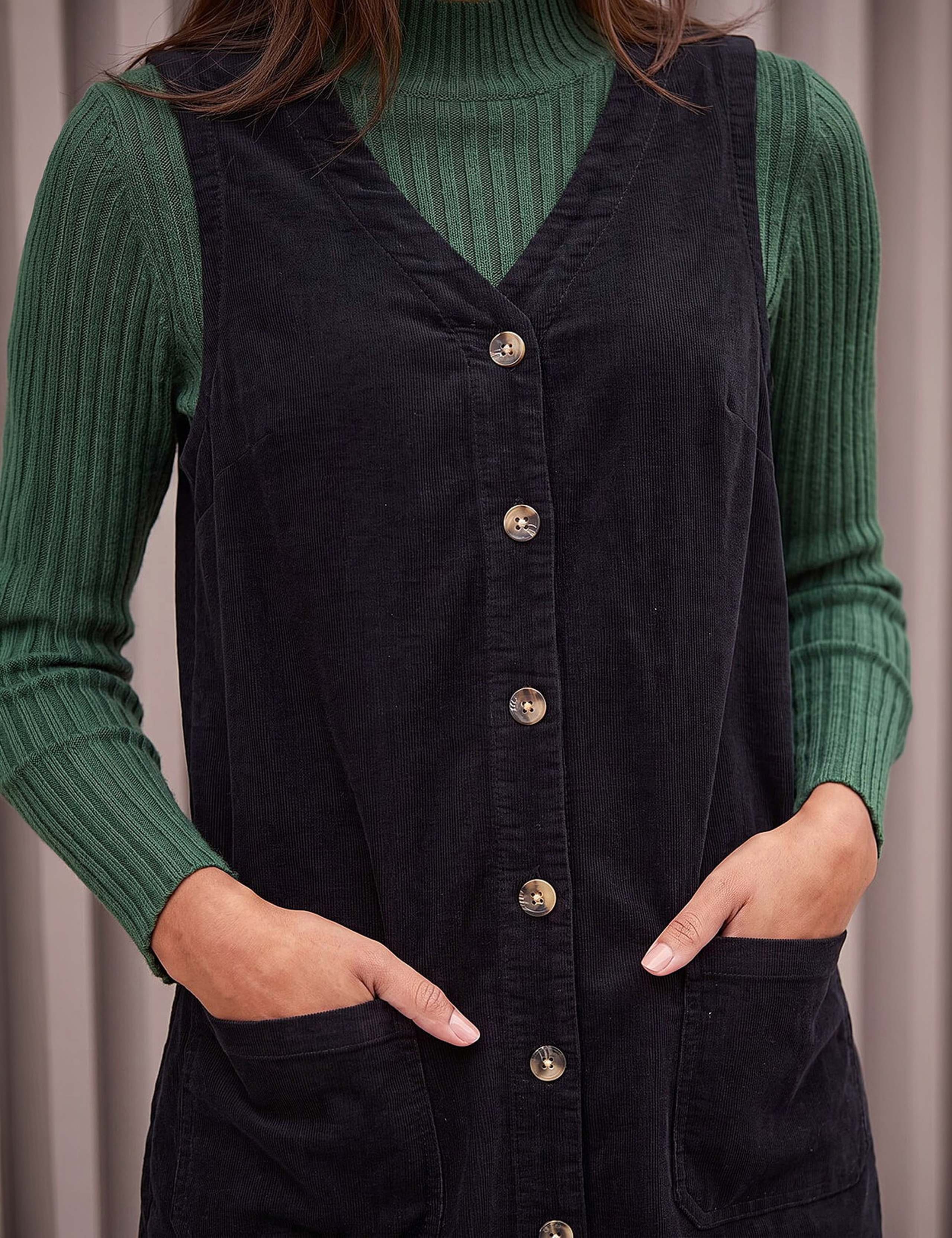 Pure Cotton V Neck Pinafore Dress 4 of 4