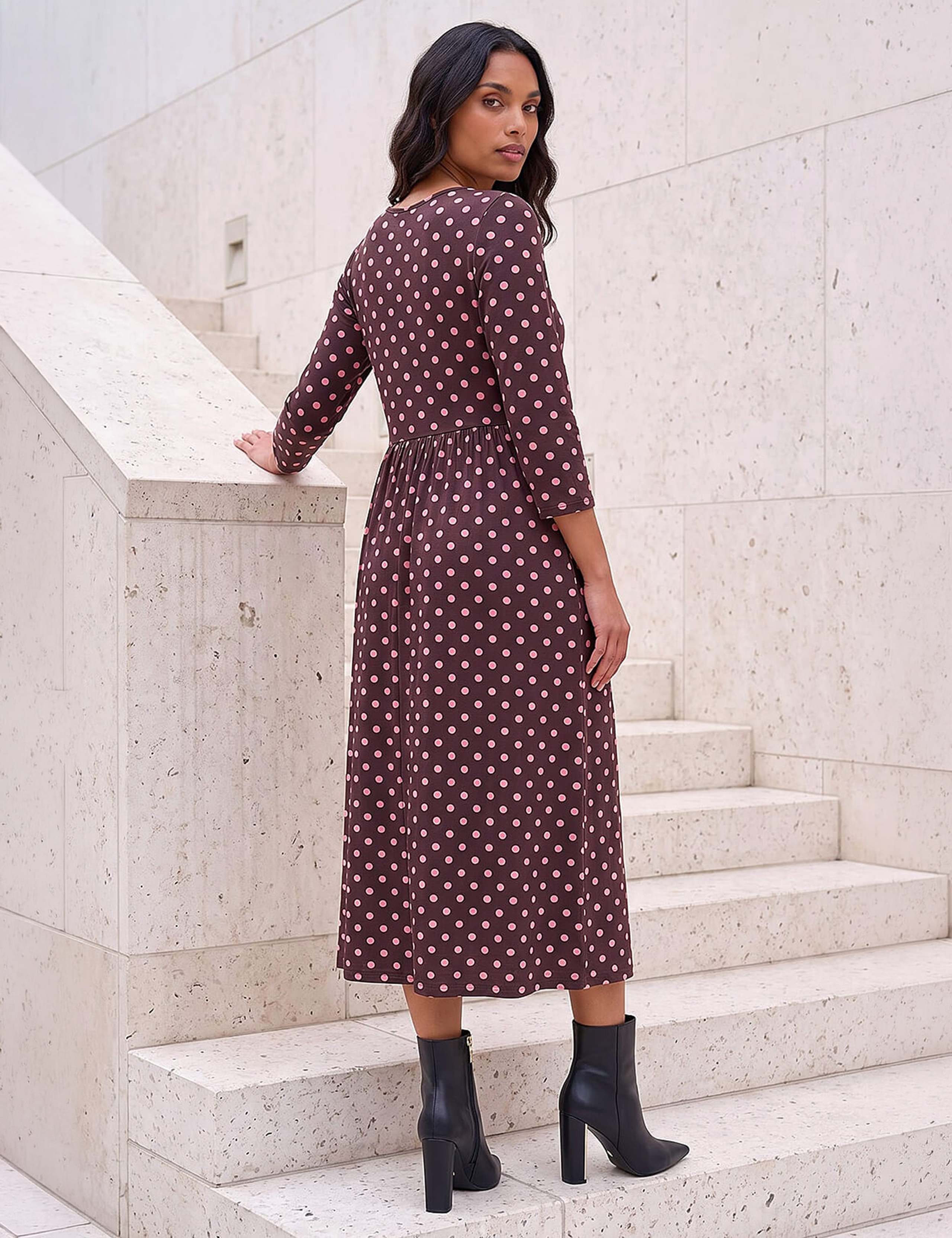 Polka Dot Print Pocket Dress 3 of 4