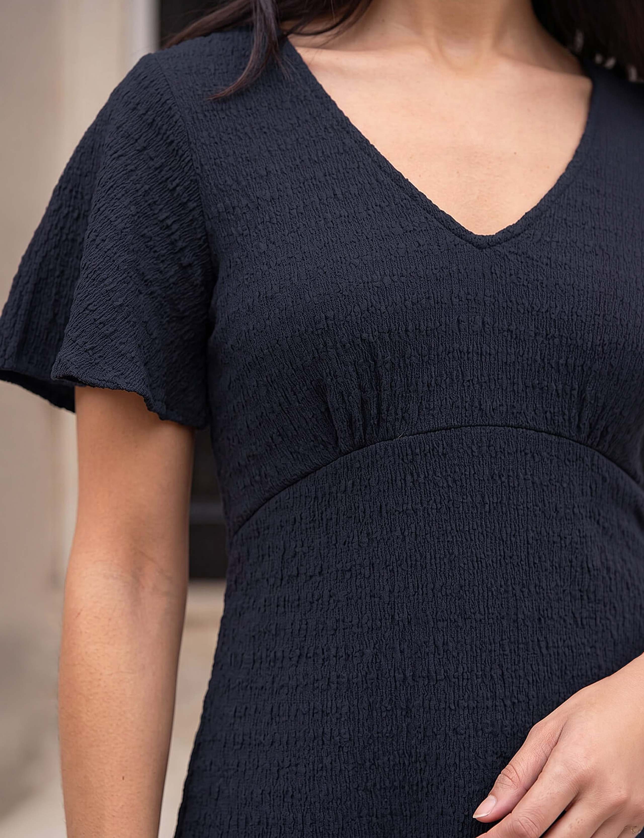 Petite V Neck Fit And Flare Dress 4 of 4