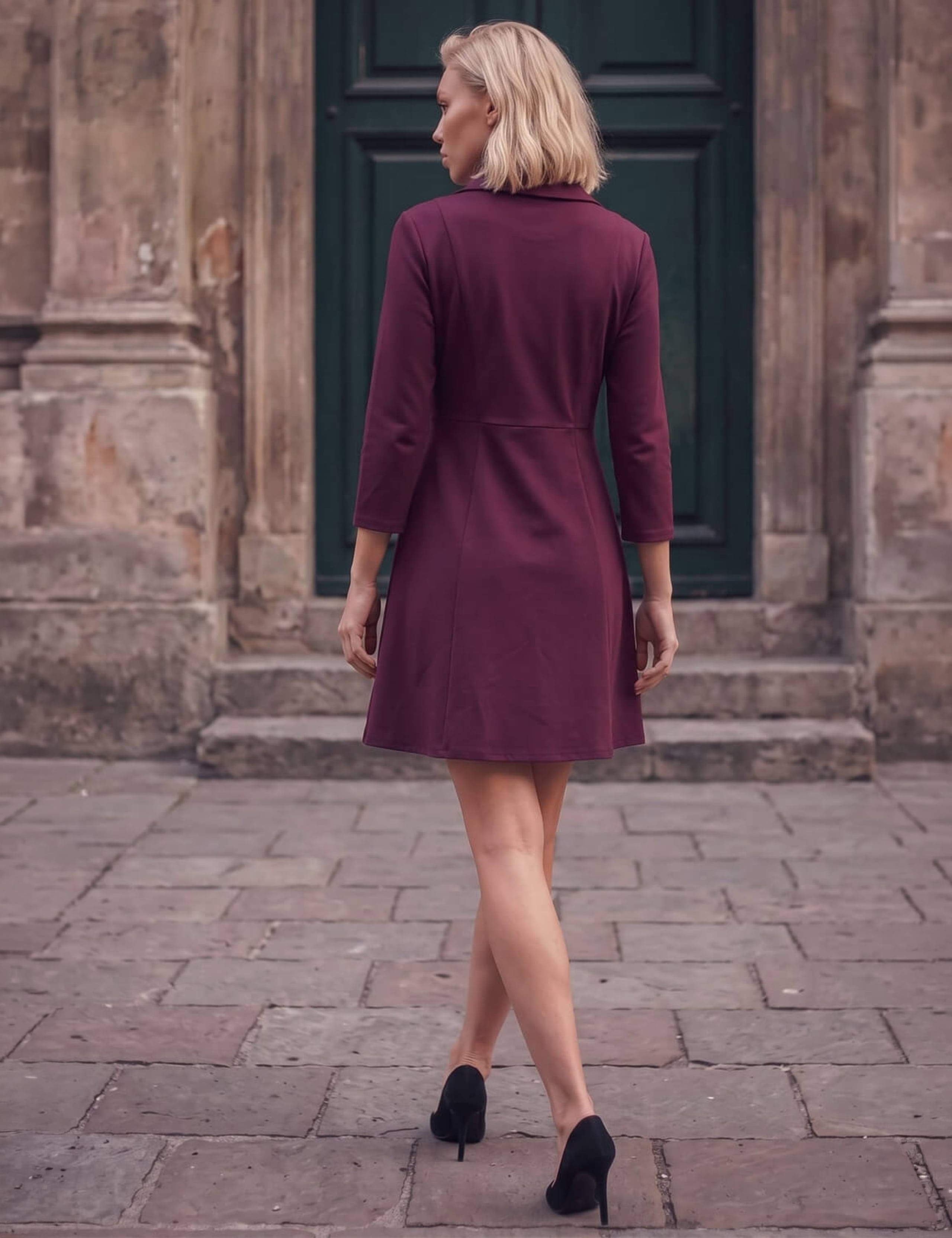 Petite Zip Front Skater Dress 4 of 4