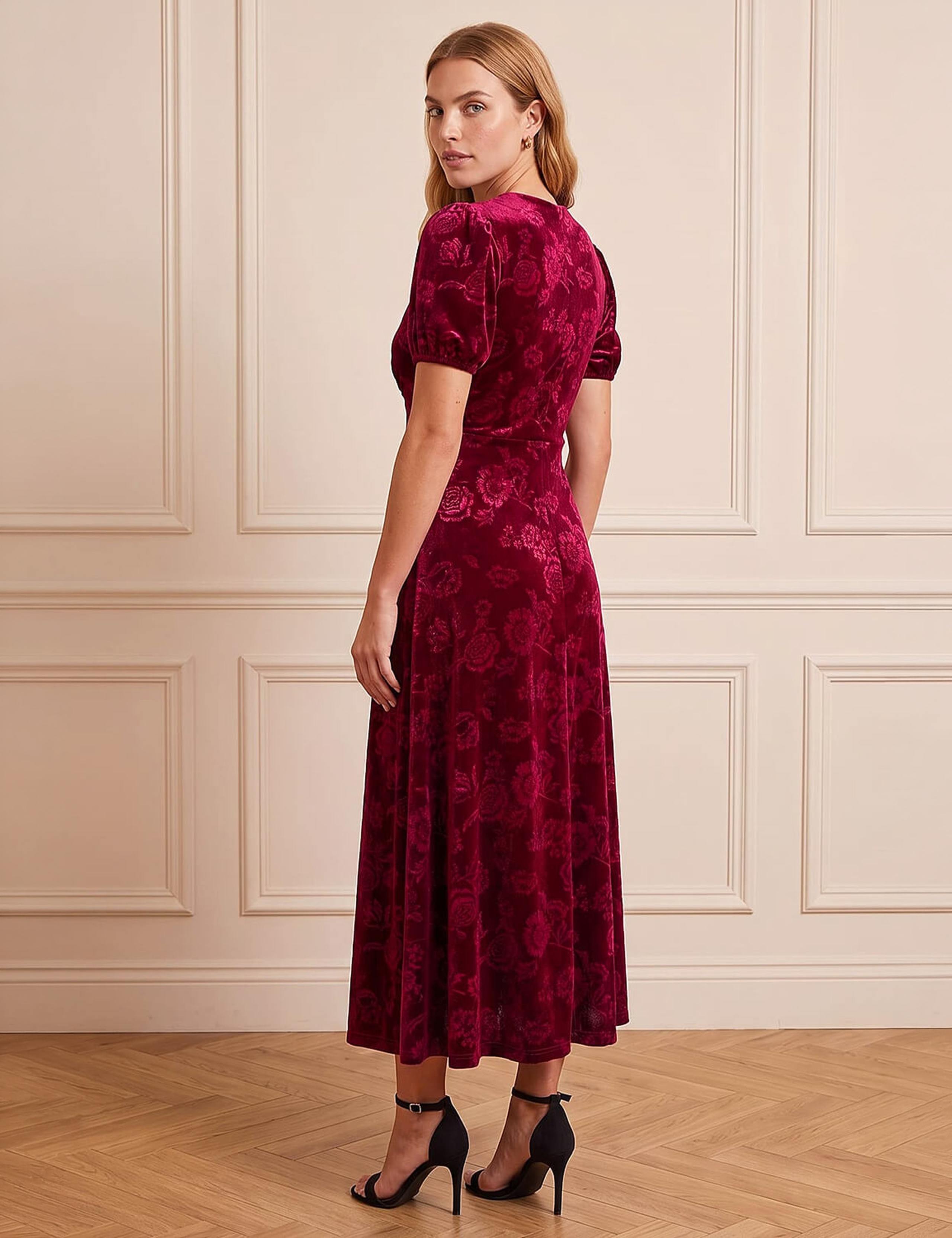 Embossed Velvet Midi Dress 3 of 4