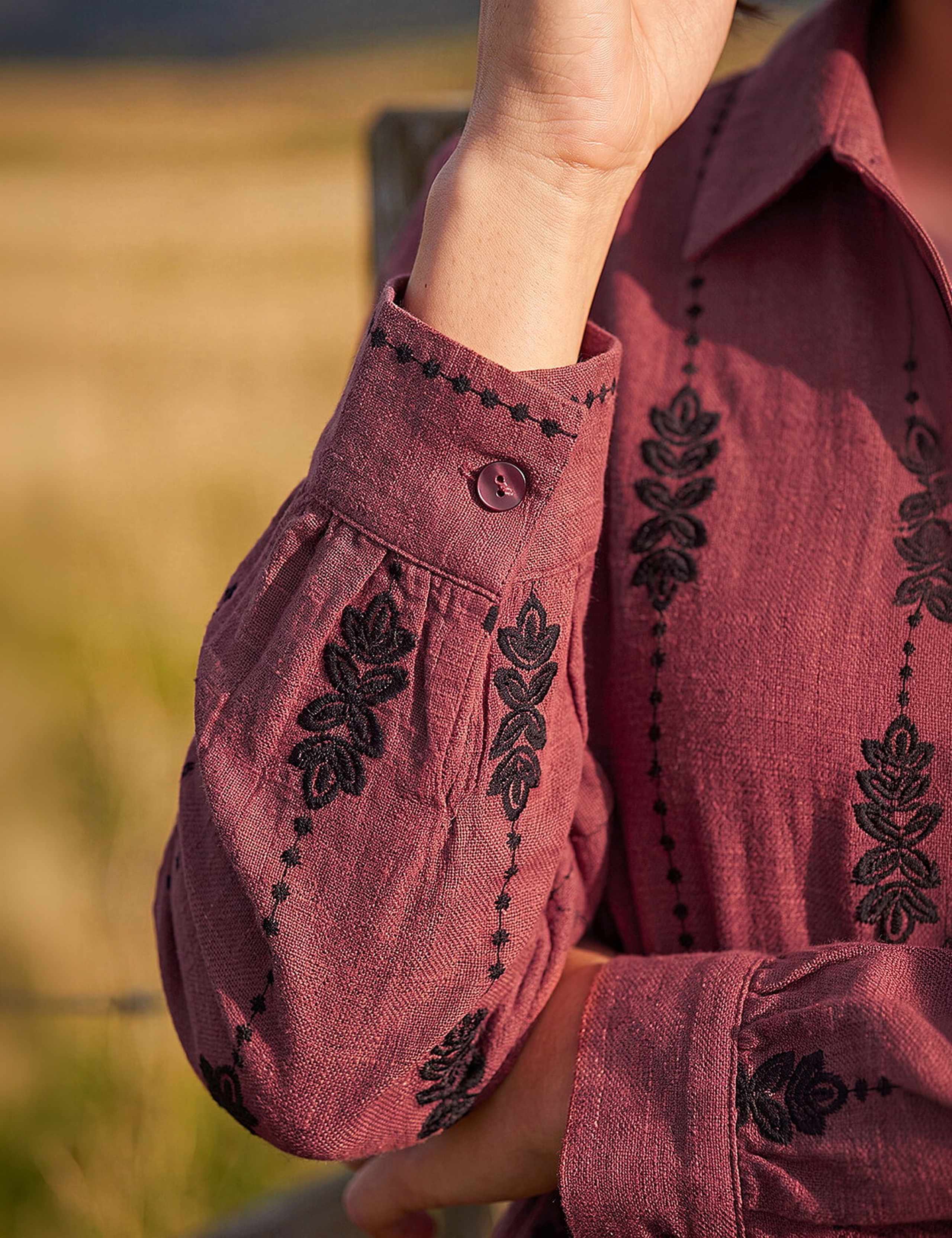 Embroidered Belted Midi Dress 4 of 4