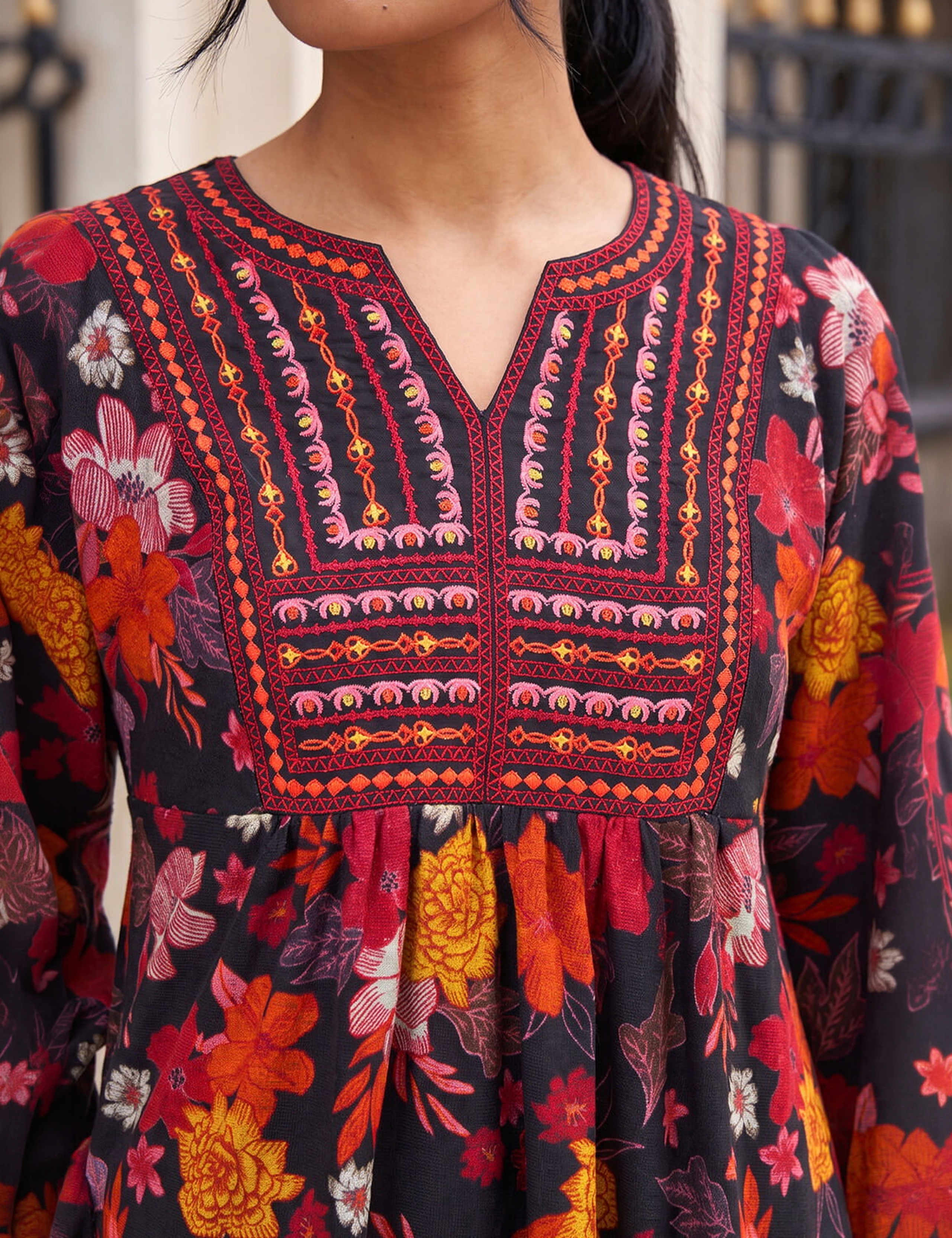 Embroidery Panel Floral Dress 4 of 4