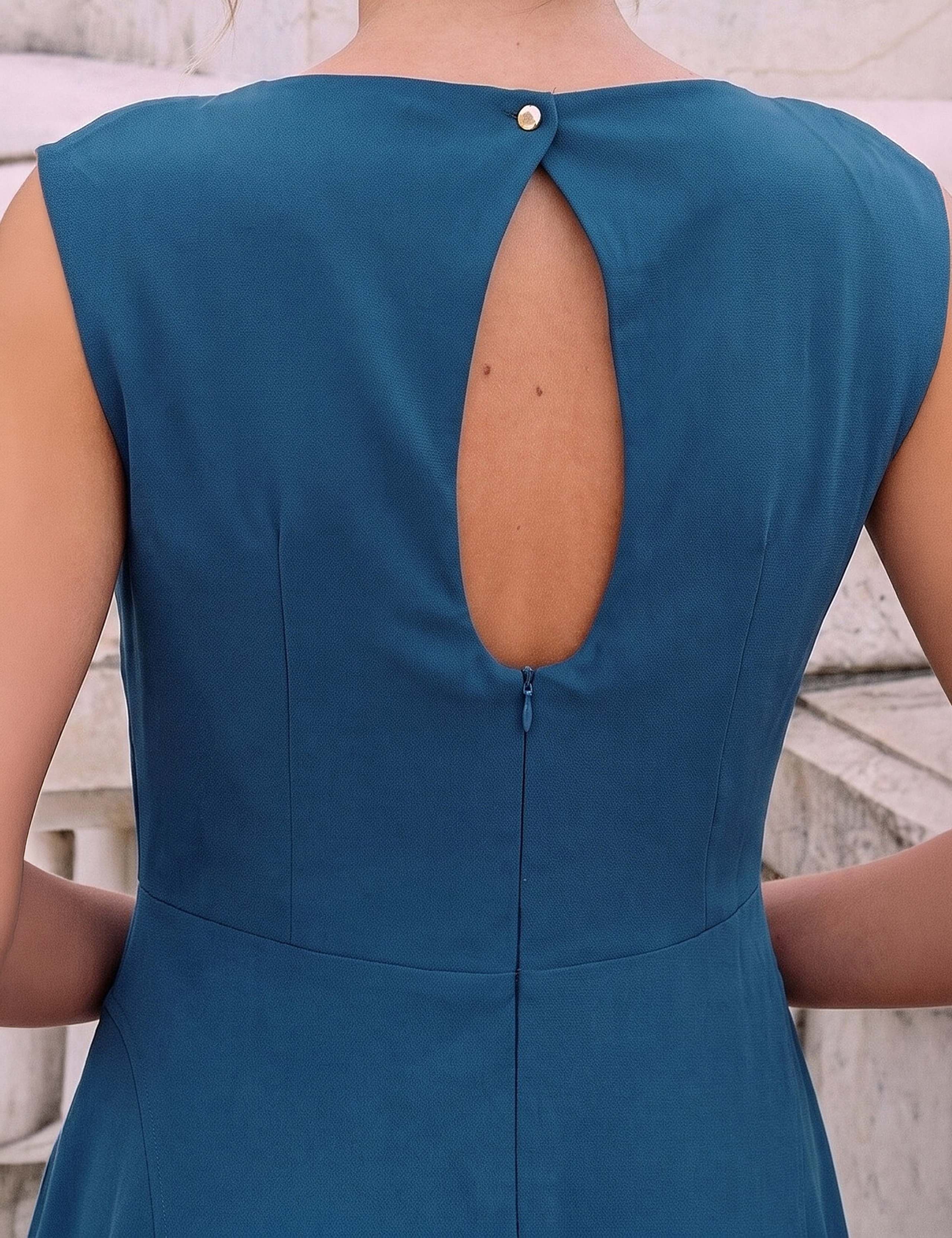 Asymmetric Neck Knee Length Dress 4 of 4