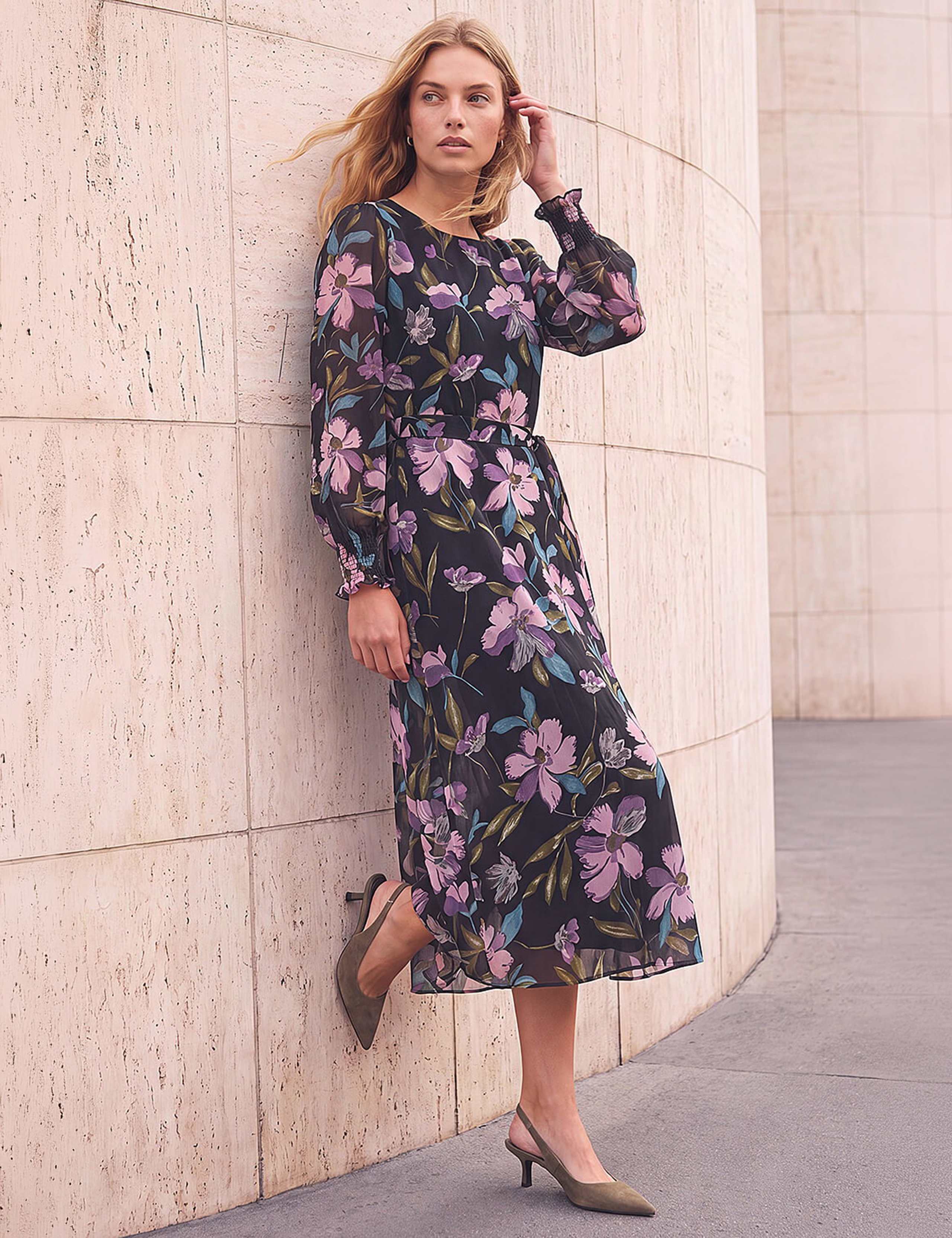 Floral Print Midi Dress 2 of 4