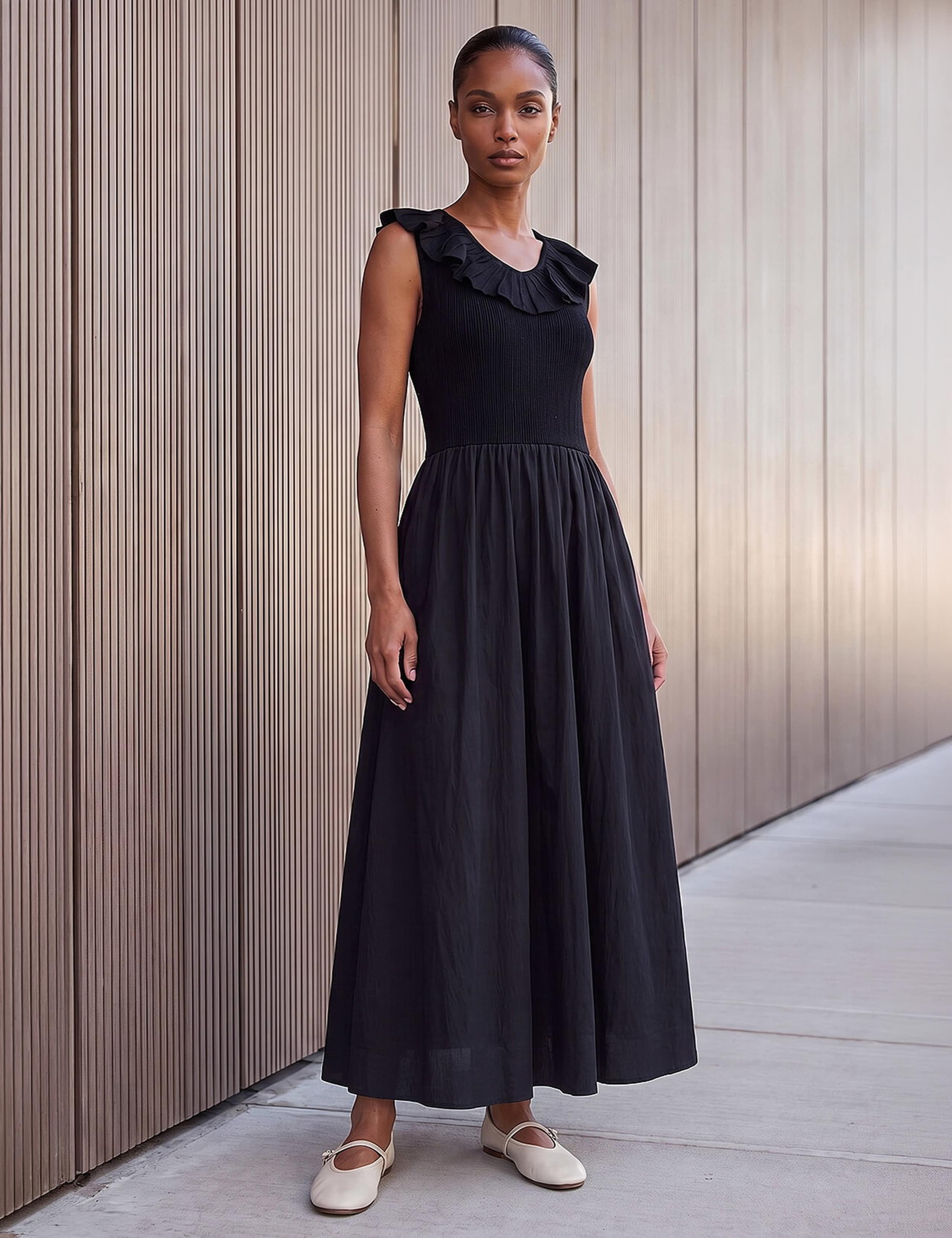 Frill Detail Midi Dress 1 of 4