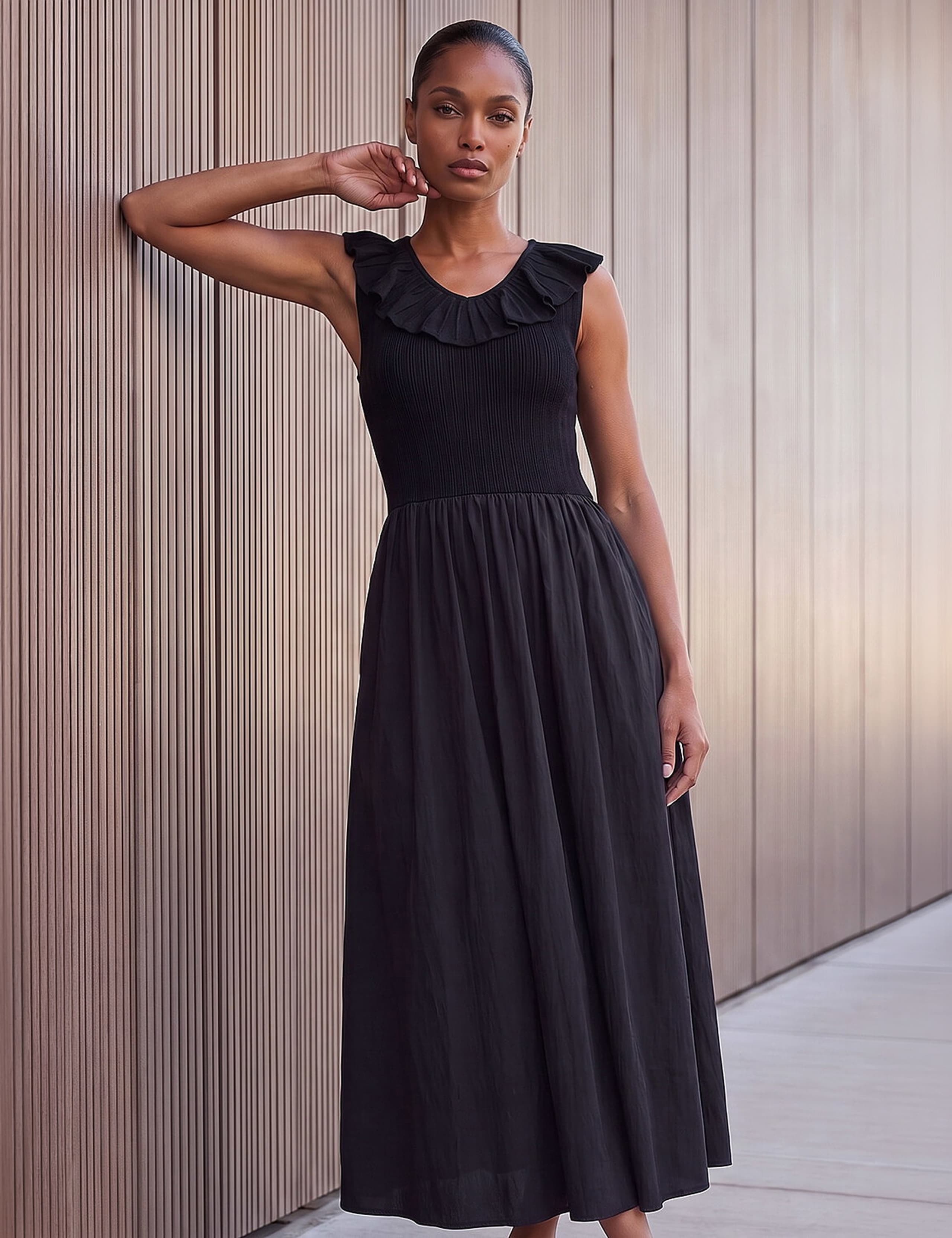 Frill Detail Midi Dress 2 of 4