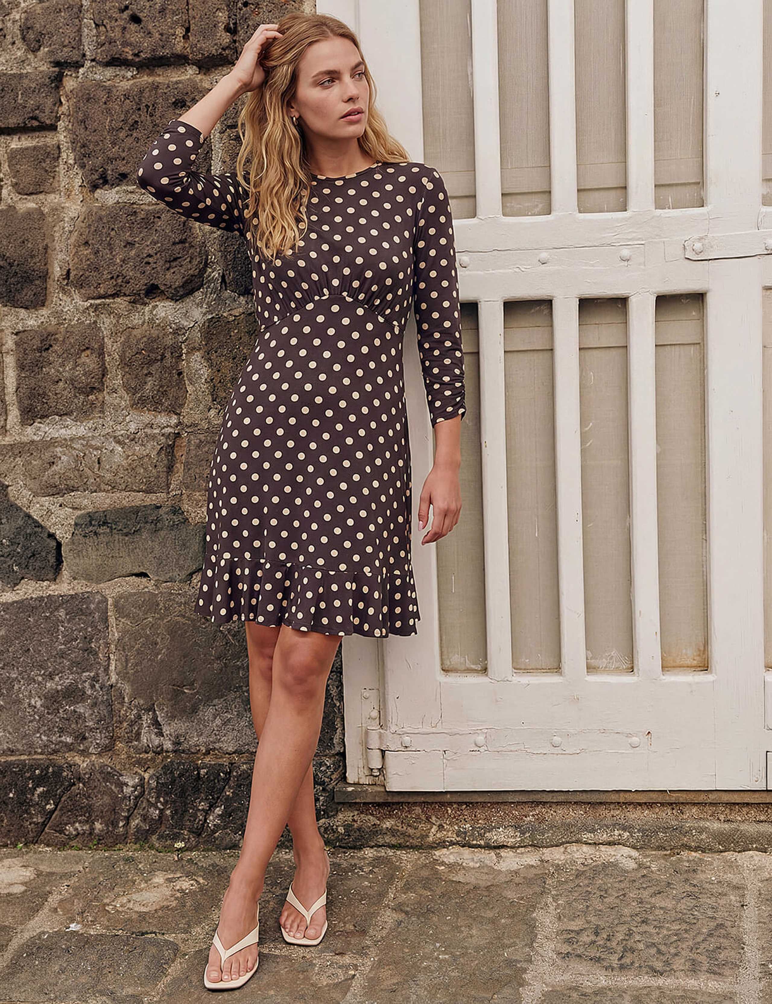 Polka Dot Frill Detail Dress 2 of 4