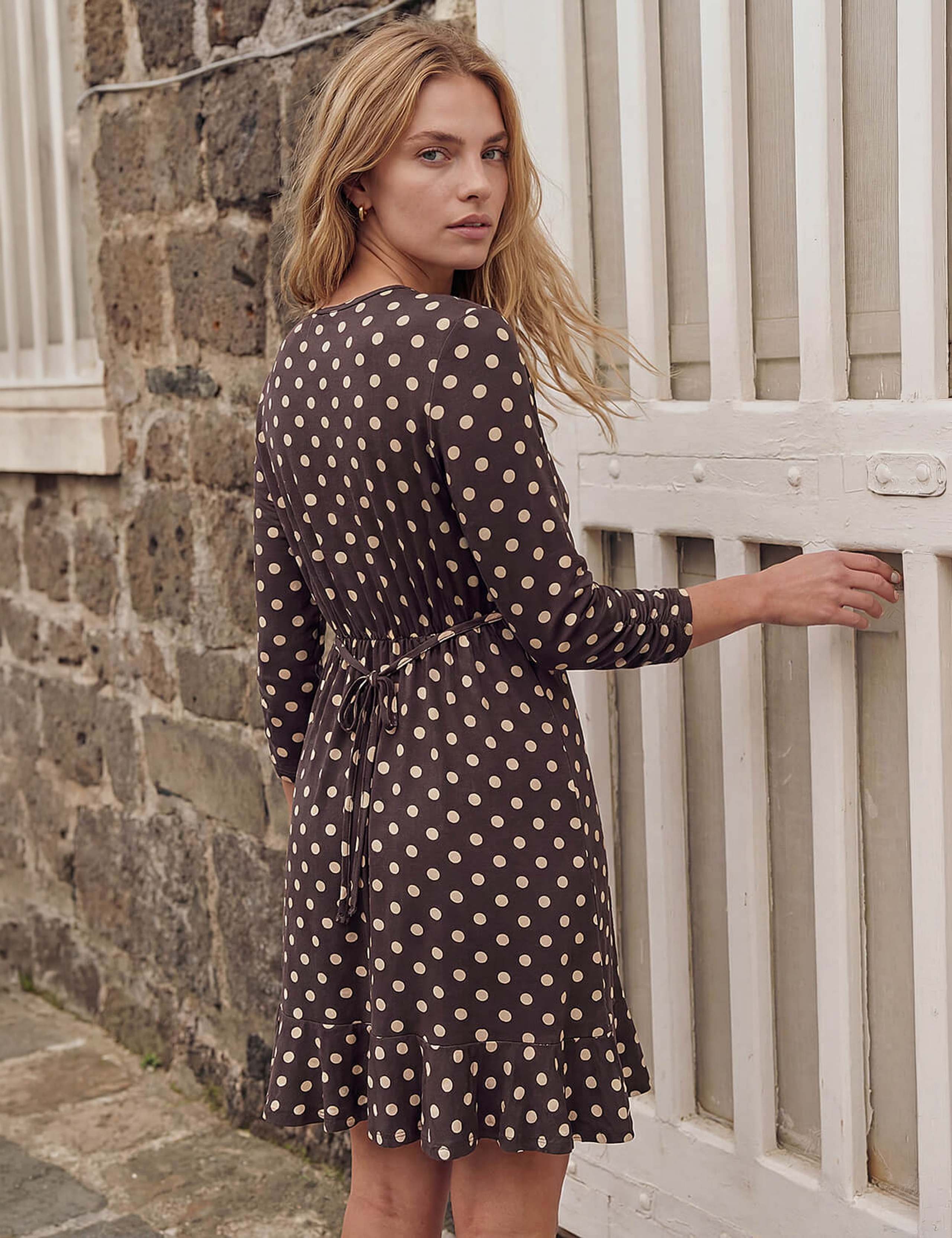 Polka Dot Frill Detail Dress 3 of 4