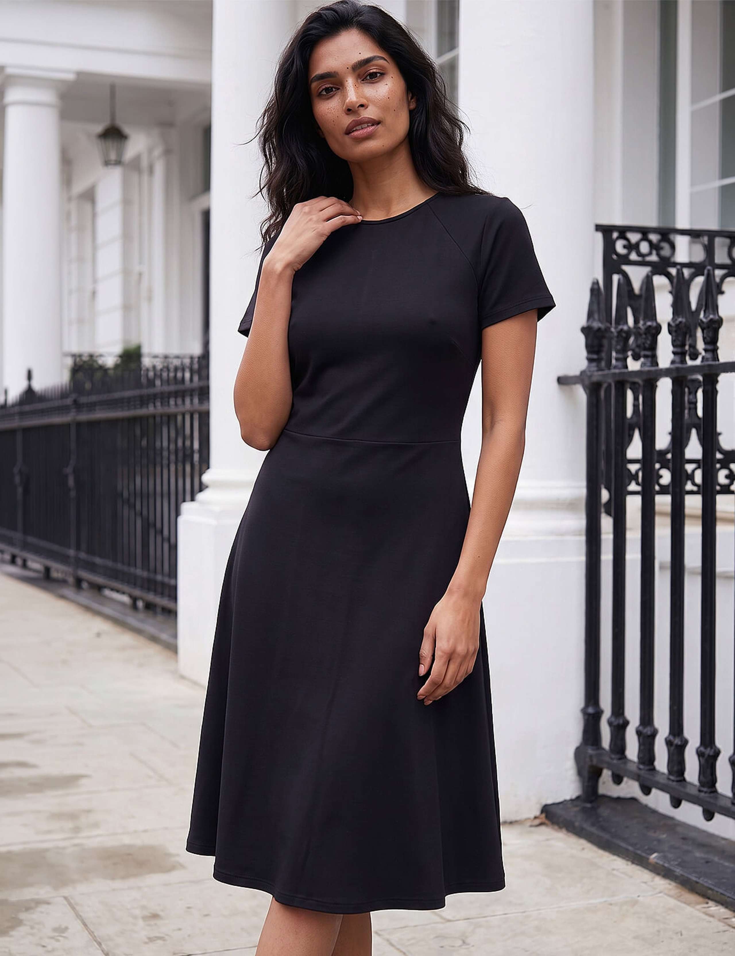 Ponte Belted Short Dress 2 of 4