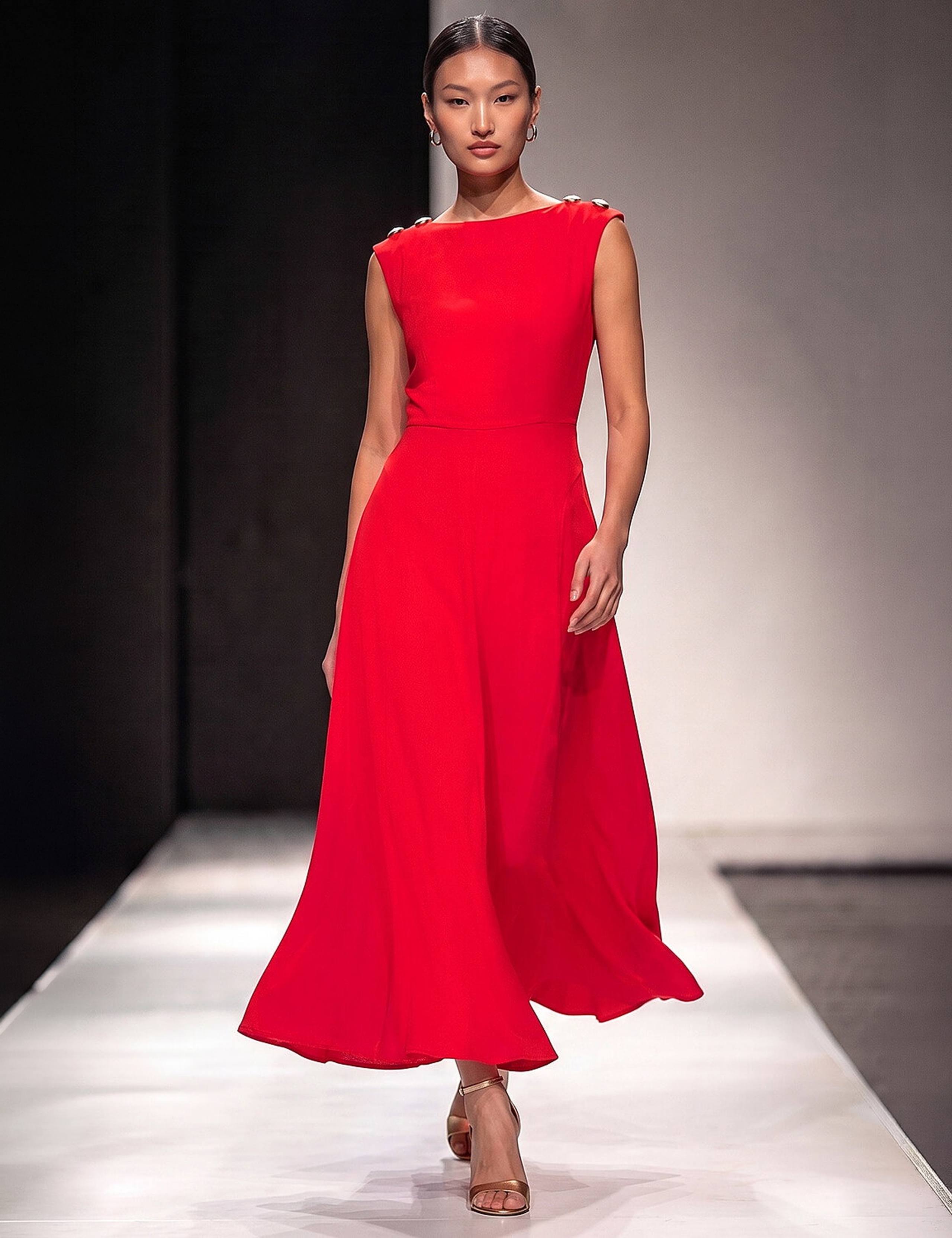 Metal Work Crepe Midi Dress 2 of 4