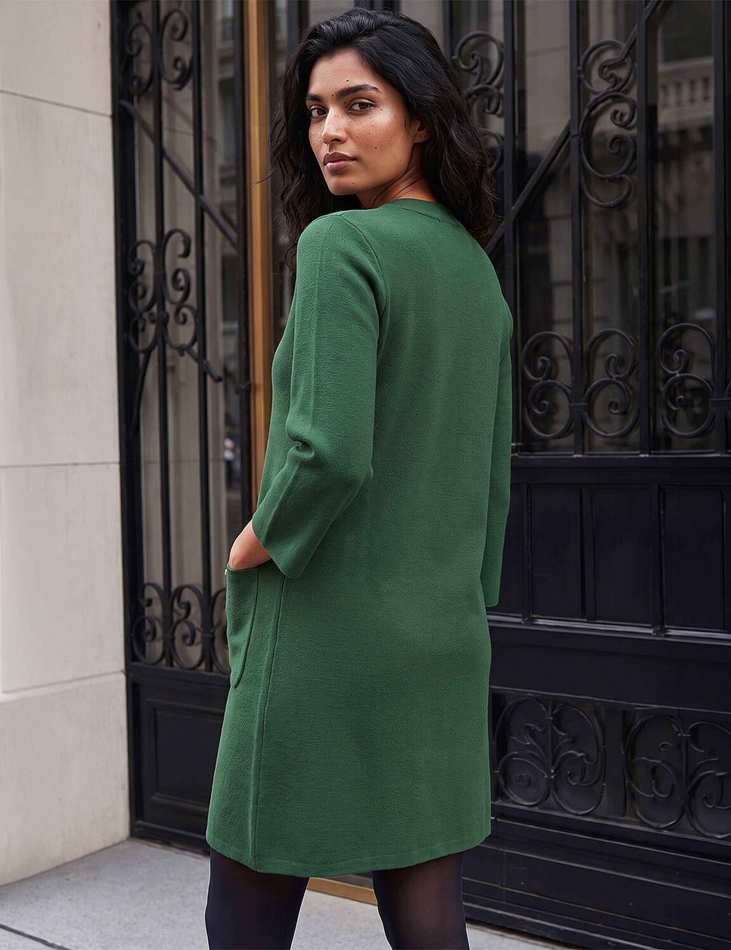 Patch Pocket Asymmetric Neck Knee Length Dress 2 of 4