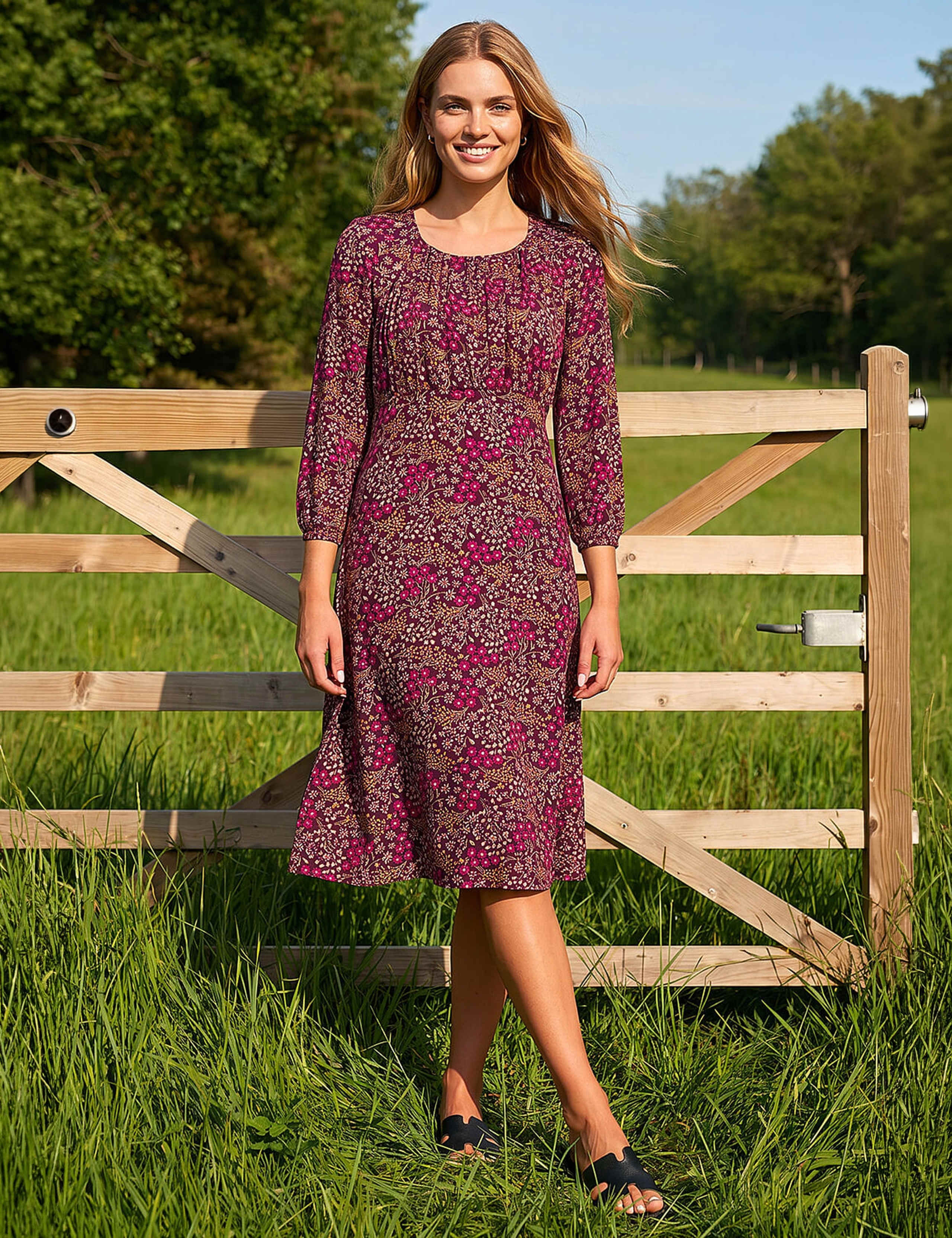 Square Neck Ditsy Floral Dress 2 of 3