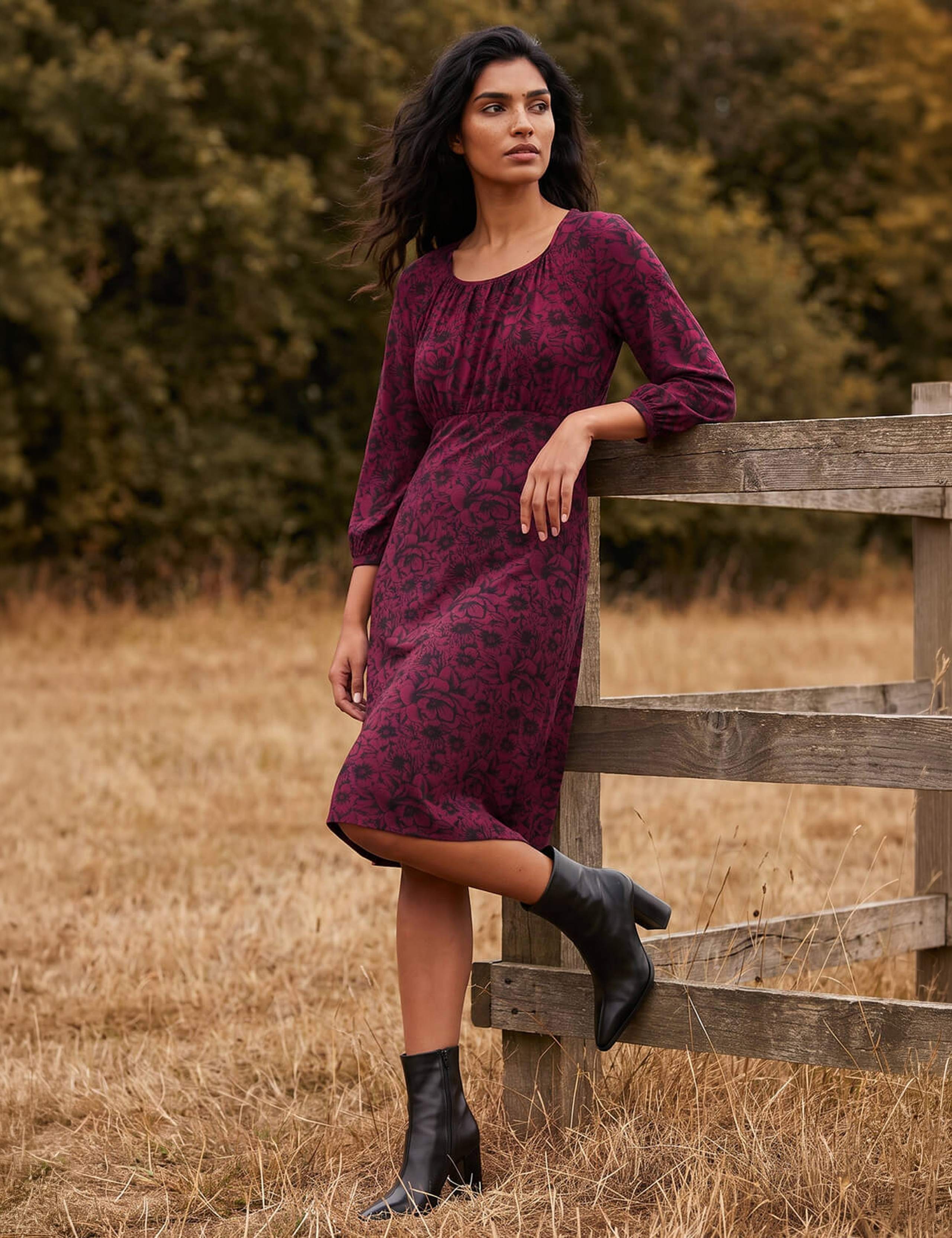 Square Neck Floral Dress 2 of 4