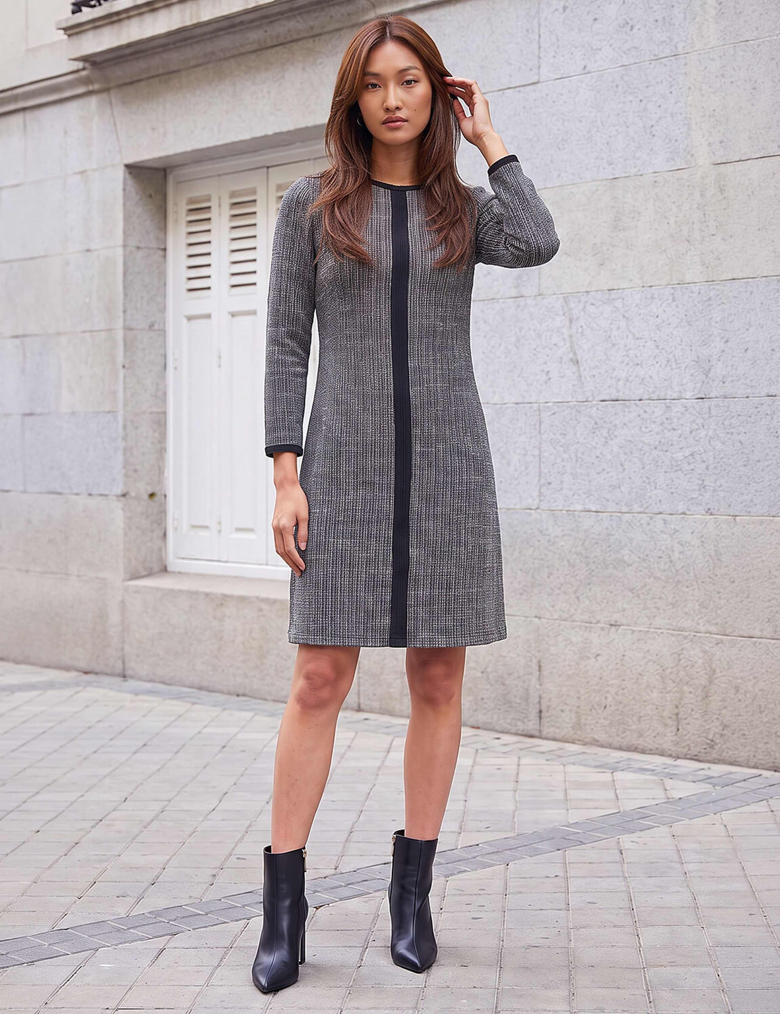Textured Border Shift Dress 1 of 4