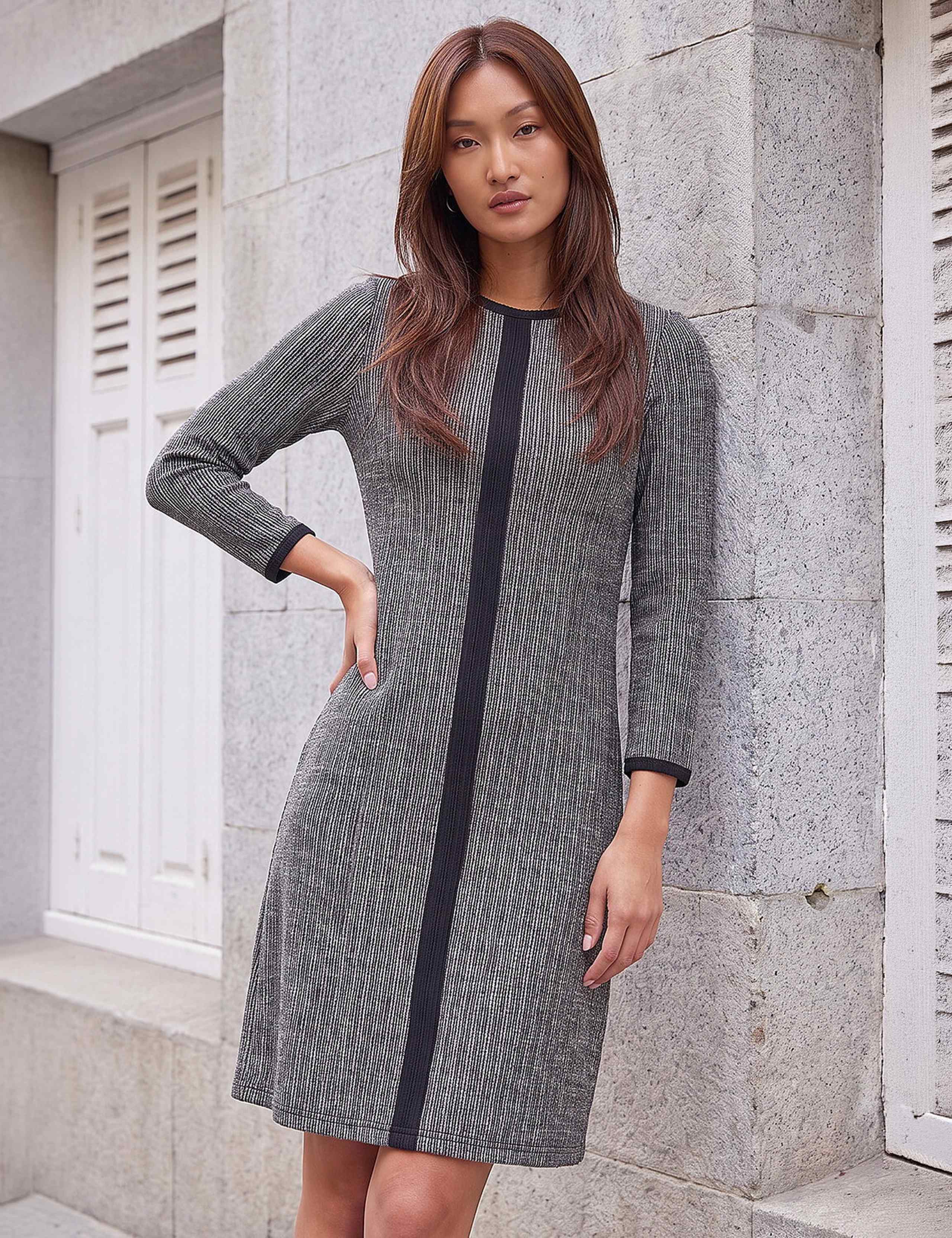 Textured Border Shift Dress 2 of 4