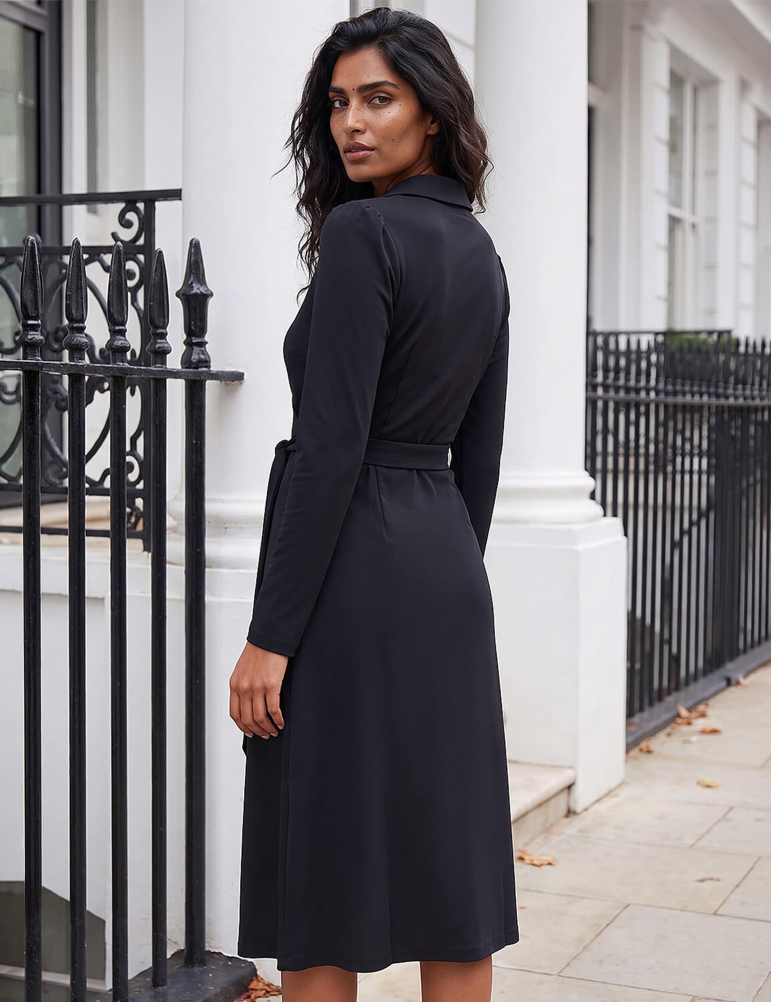 V-Neck Midi Wrap Dress 3 of 4